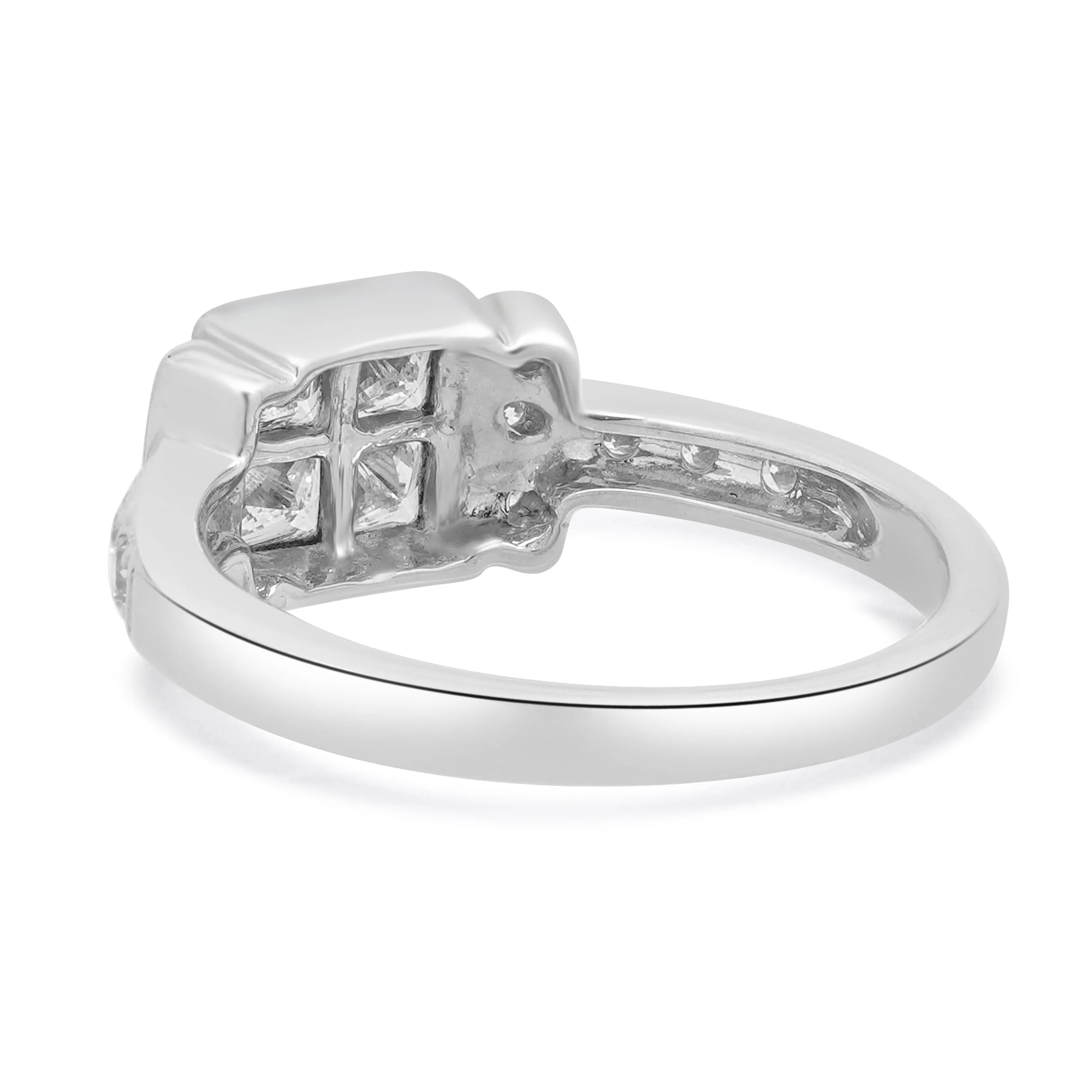 14 Karat White Gold Invisible Set Princess Cut Diamond Ring - Image 4