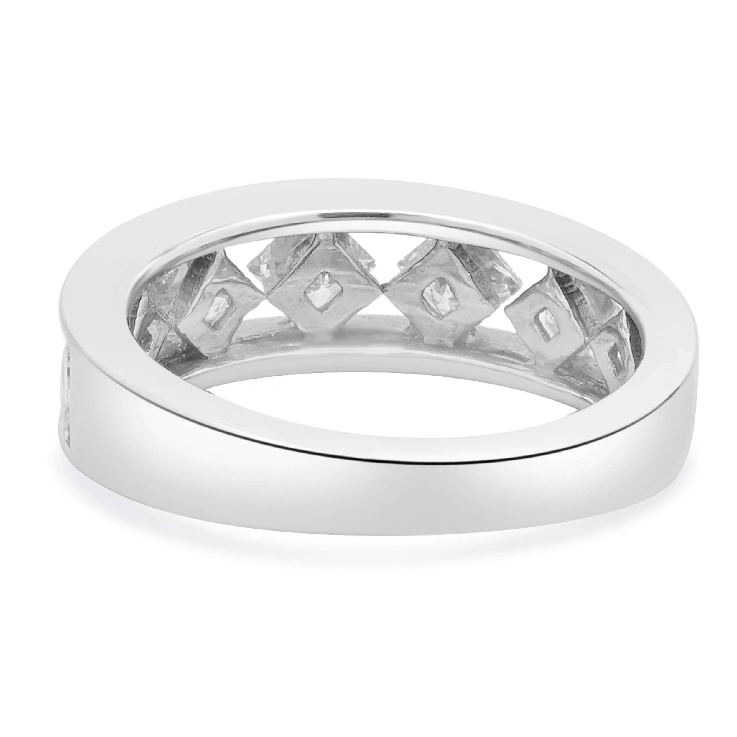 14 Karat White Gold Kite Set Princess Cut Diamond Band - Image 4