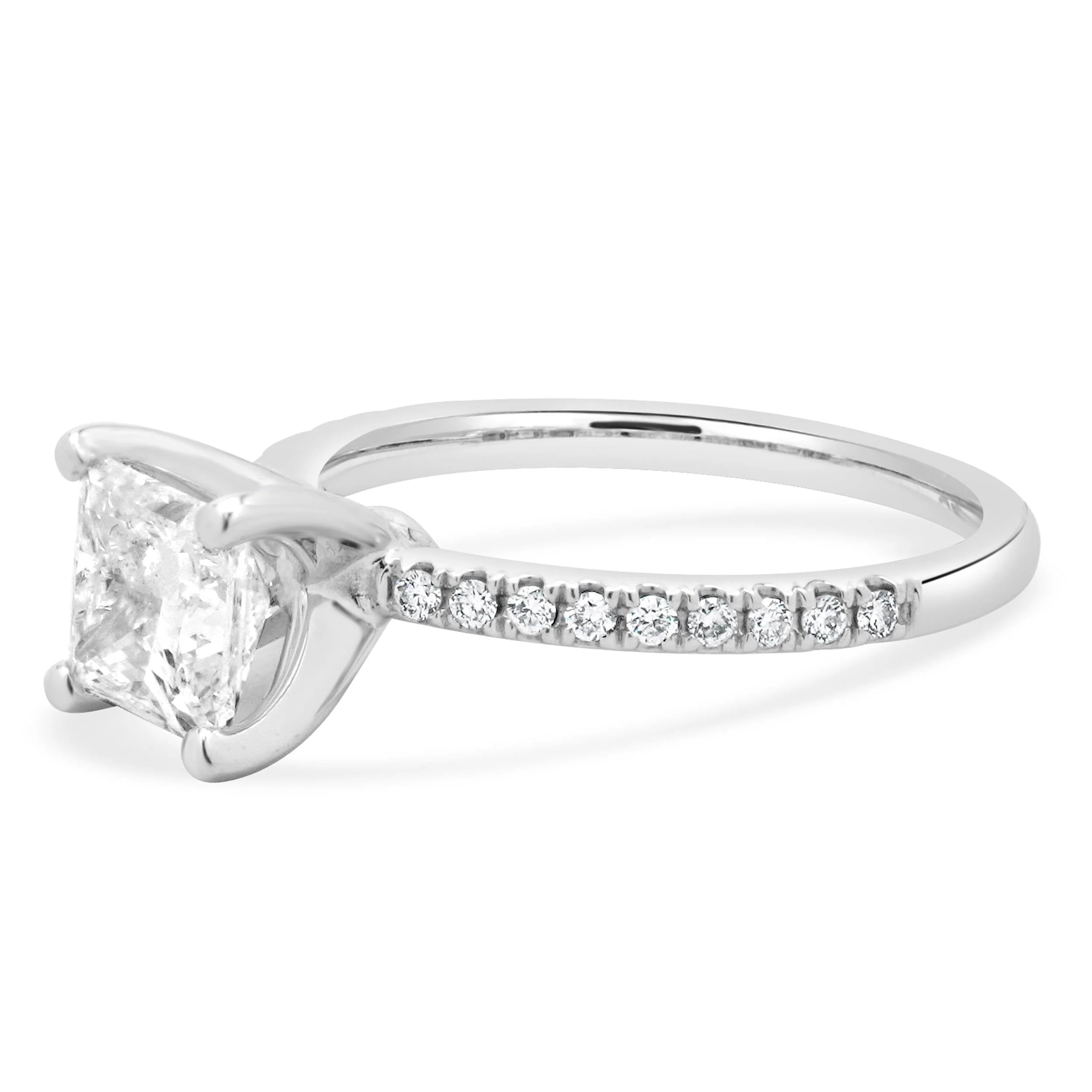 14 Karat White Gold Lab Grown Princess Cut Diamond Engagement Ring - Image 2