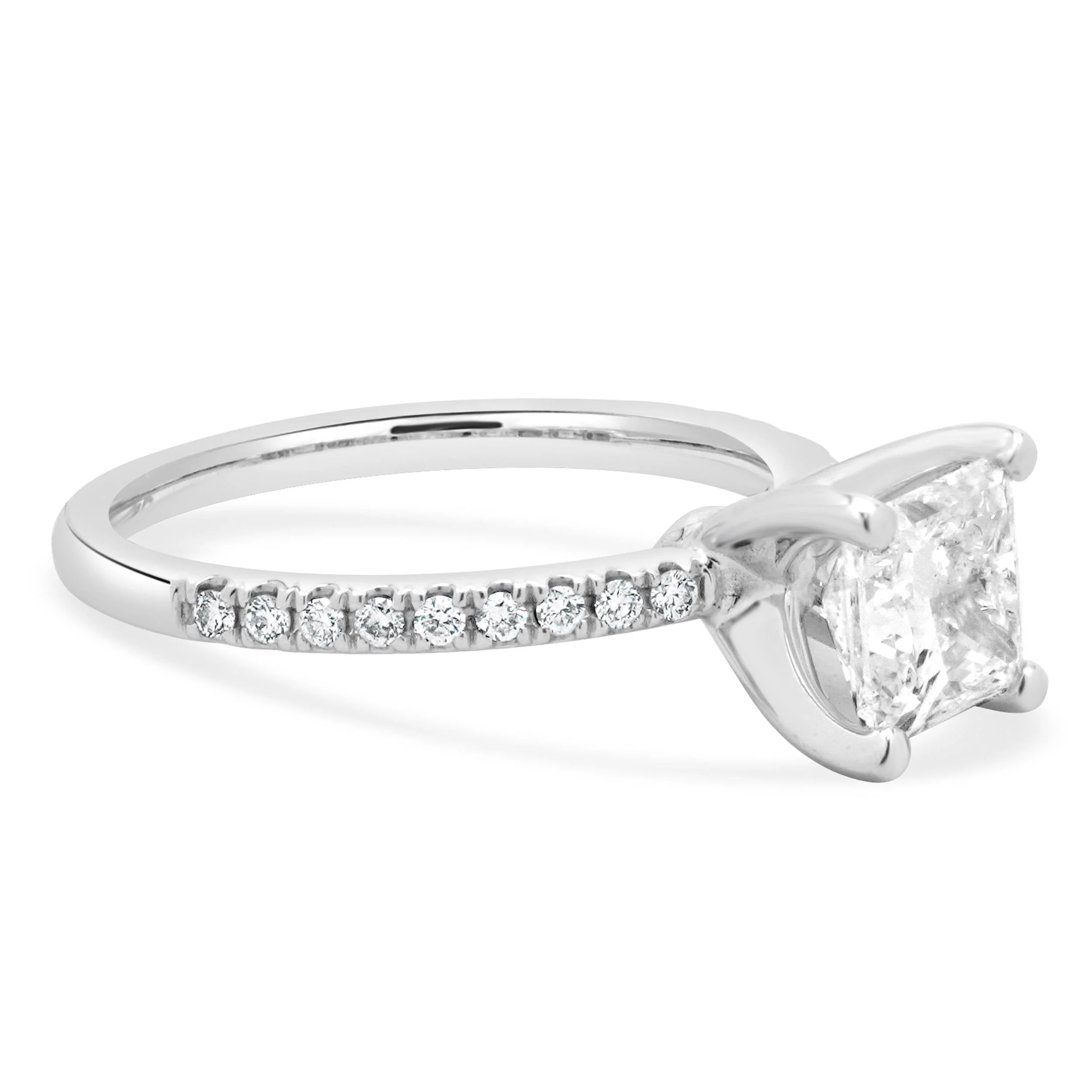 14 Karat White Gold Lab Grown Princess Cut Diamond Engagement Ring - Image 3