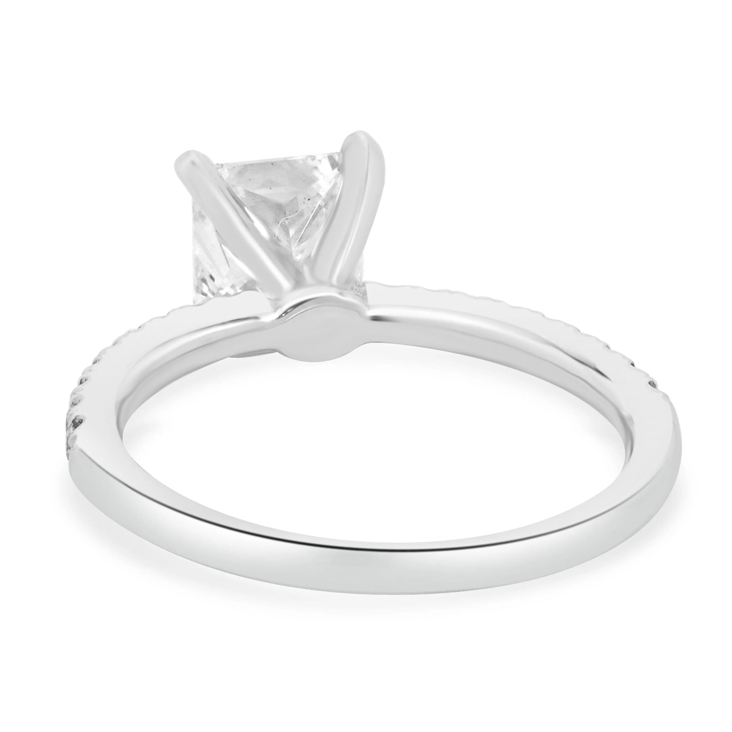 14 Karat White Gold Lab Grown Princess Cut Diamond Engagement Ring - Image 4