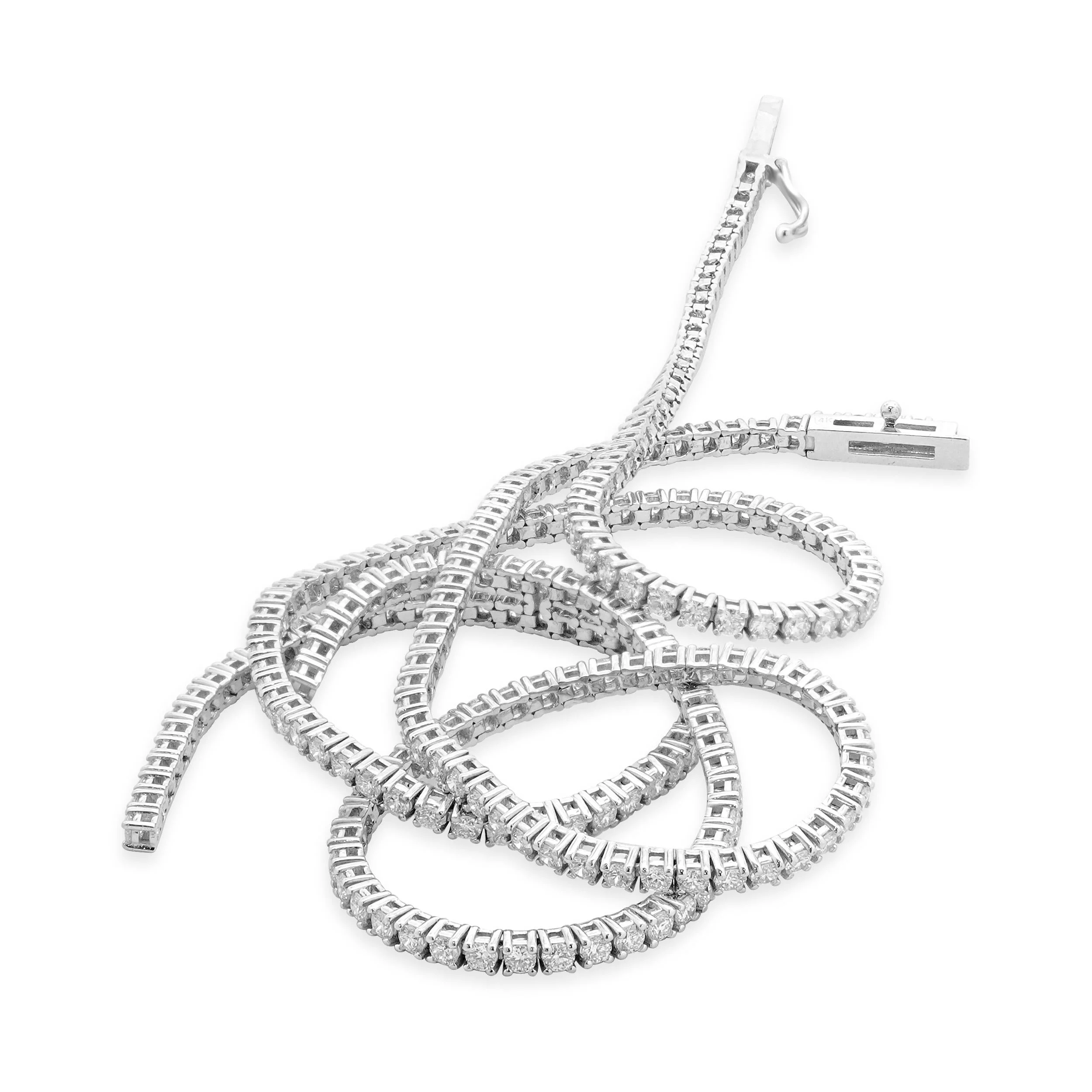 14 Karat White Gold Lariat Style Diamond Necklace - Image 5
