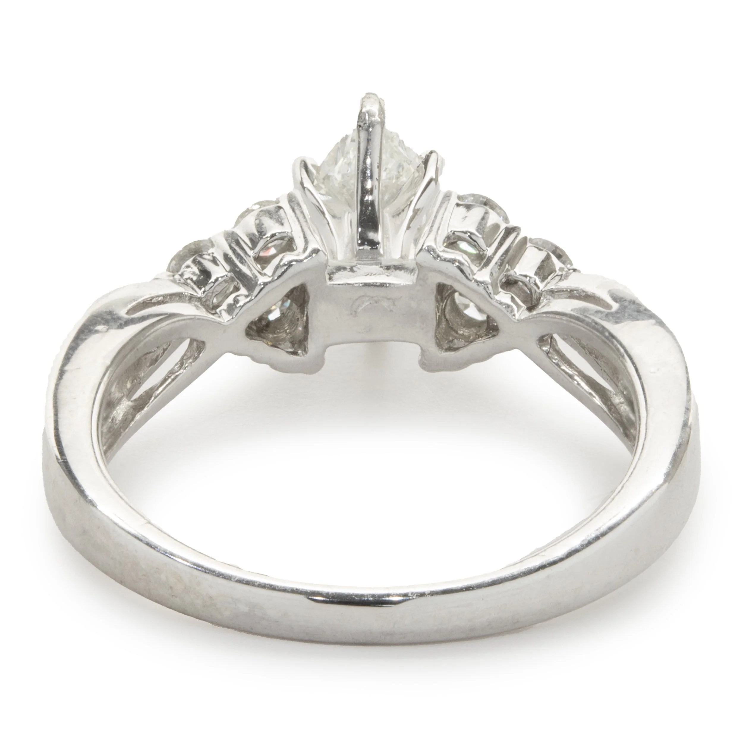 14 Karat White Gold Marquise Cut Diamond Engagement Ring - Image 3