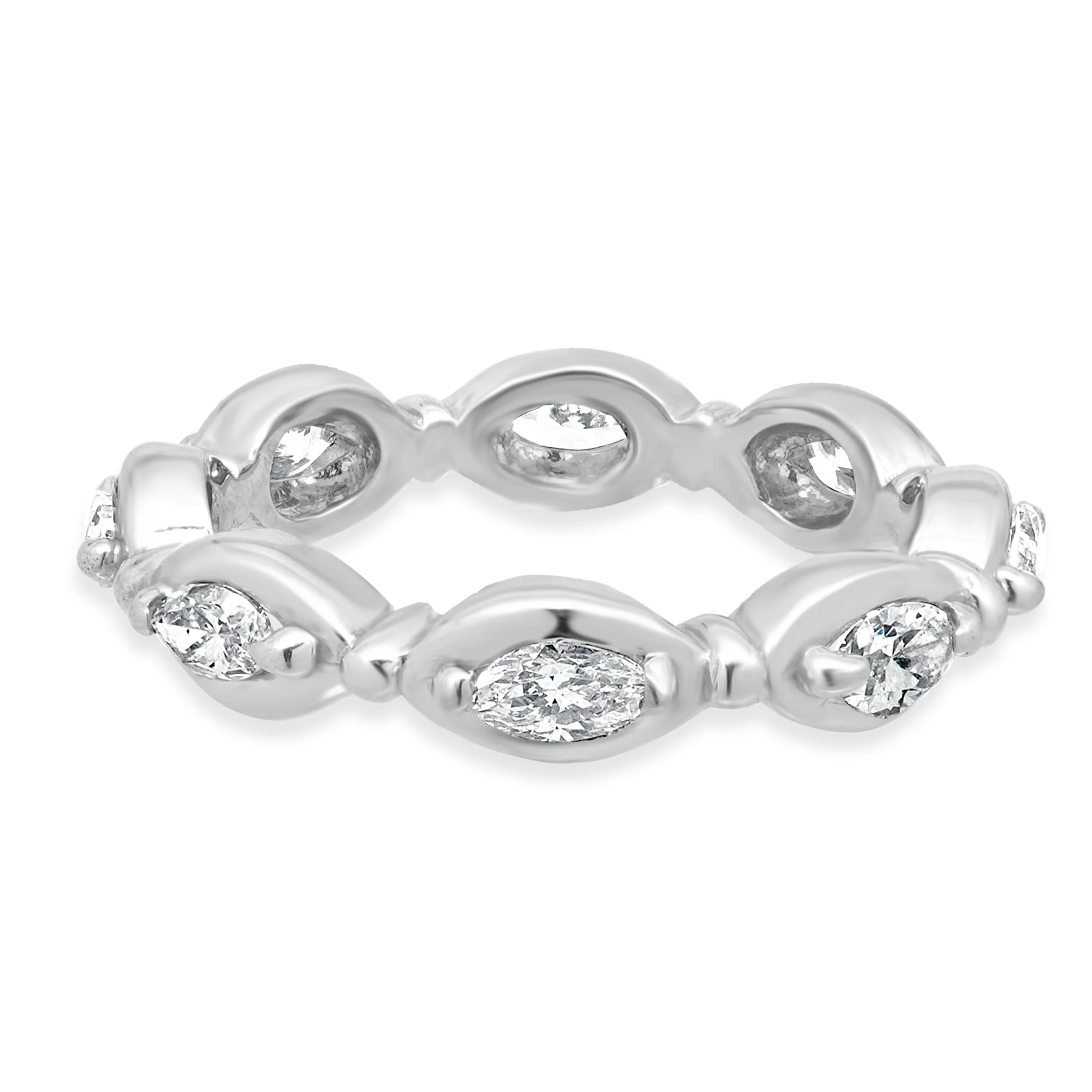 14 Karat White Gold Marquise Diamond Eternity Band