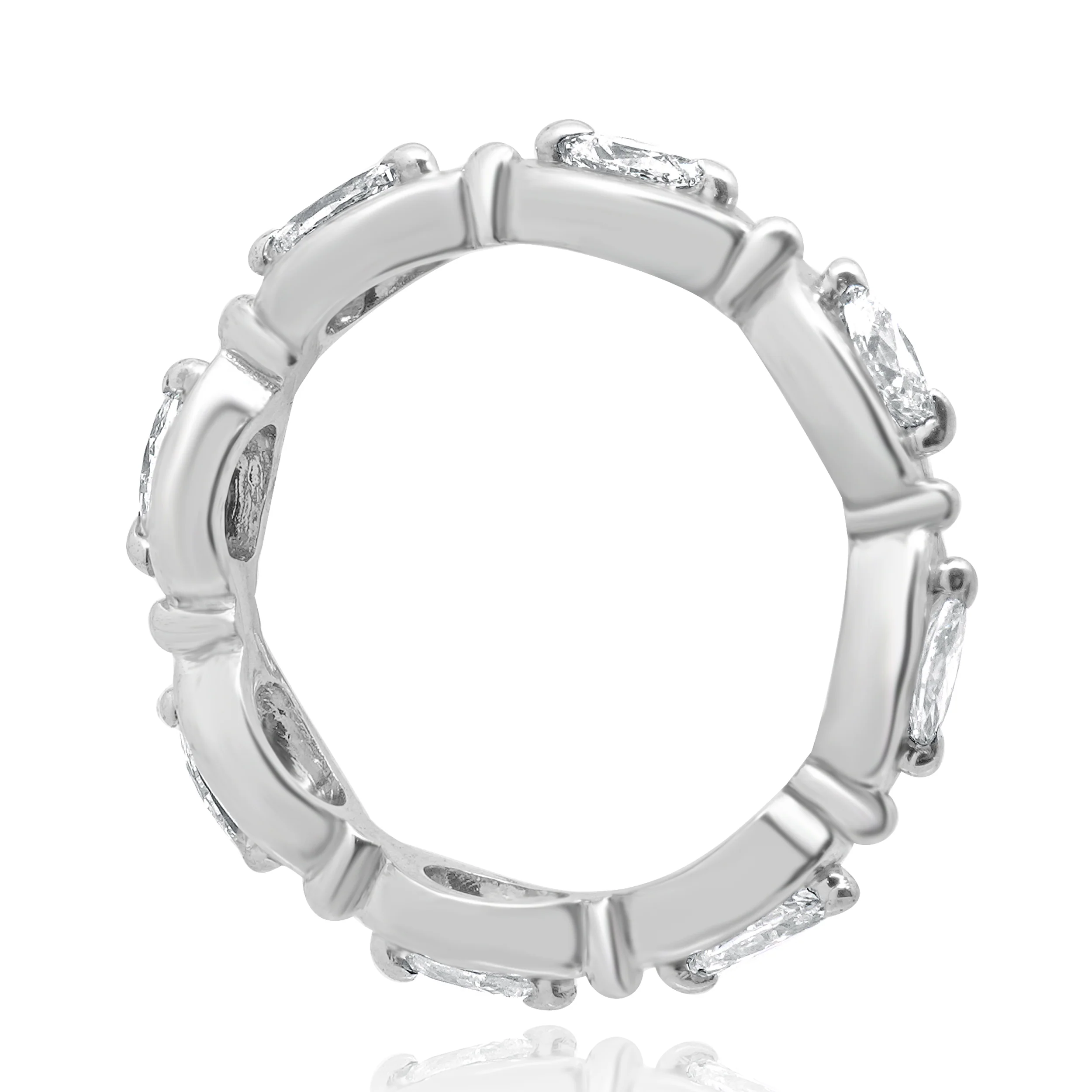 14 Karat White Gold Marquise Diamond Eternity Band - Image 3