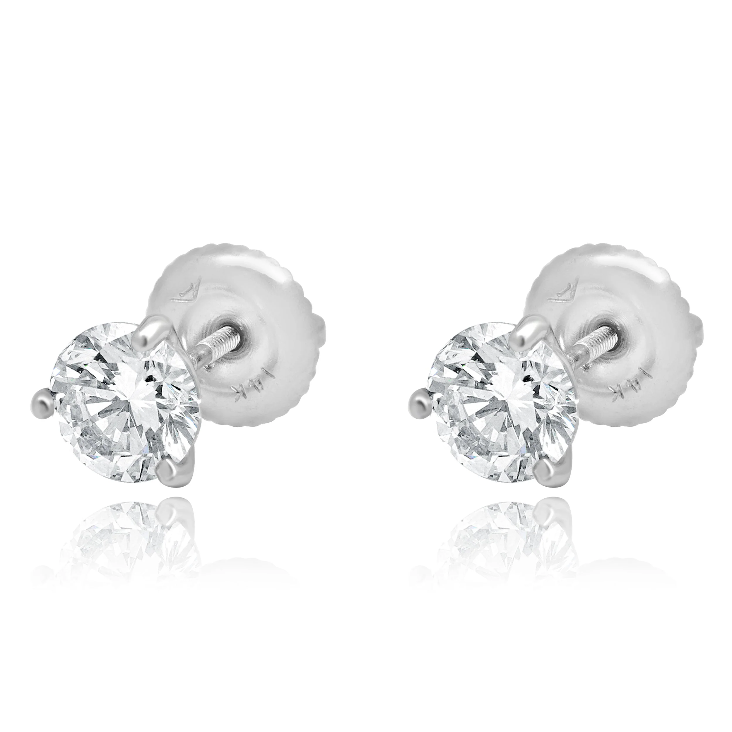 14 Karat White Gold Martini Diamond Earrings