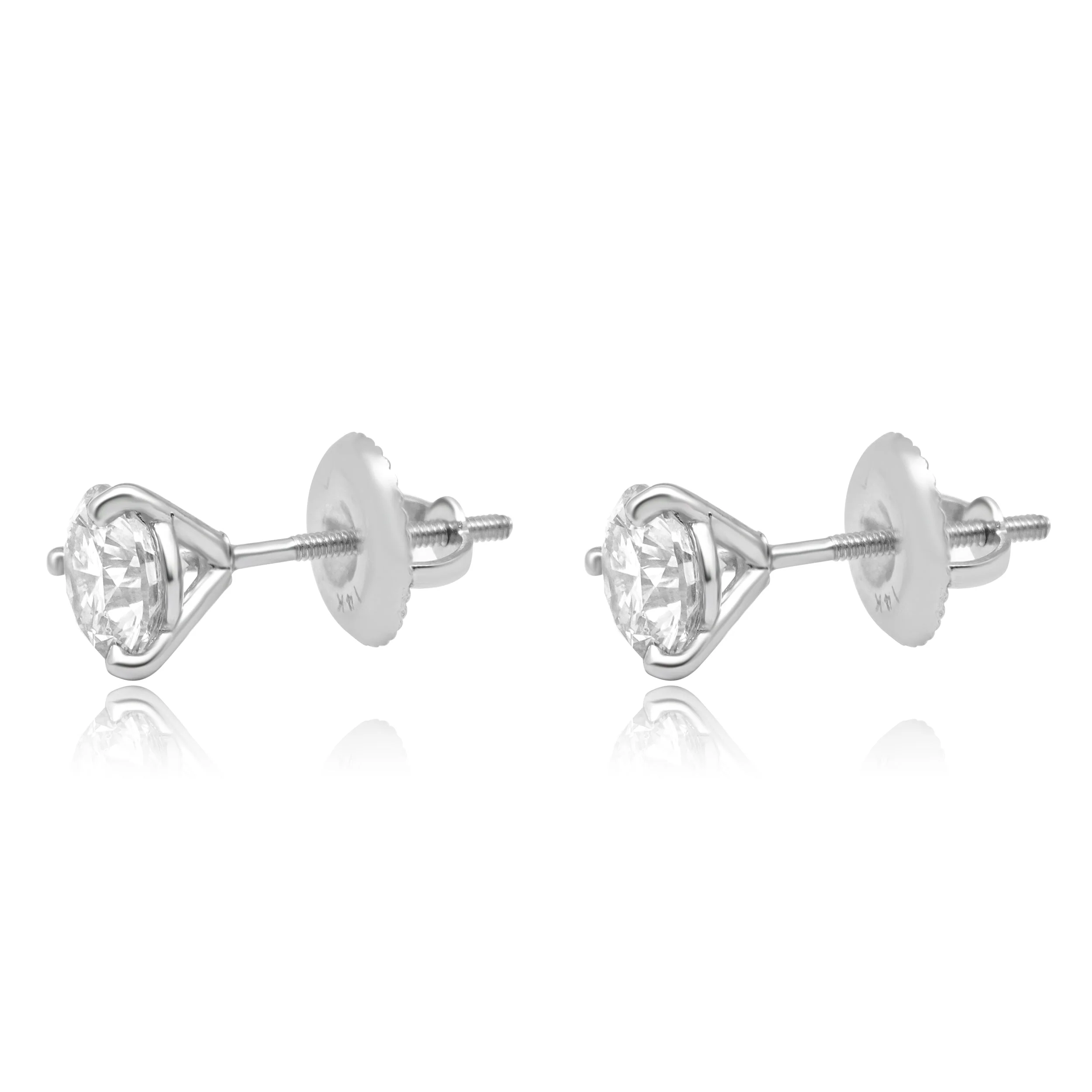 14 Karat White Gold Martini Diamond Earrings - Image 2