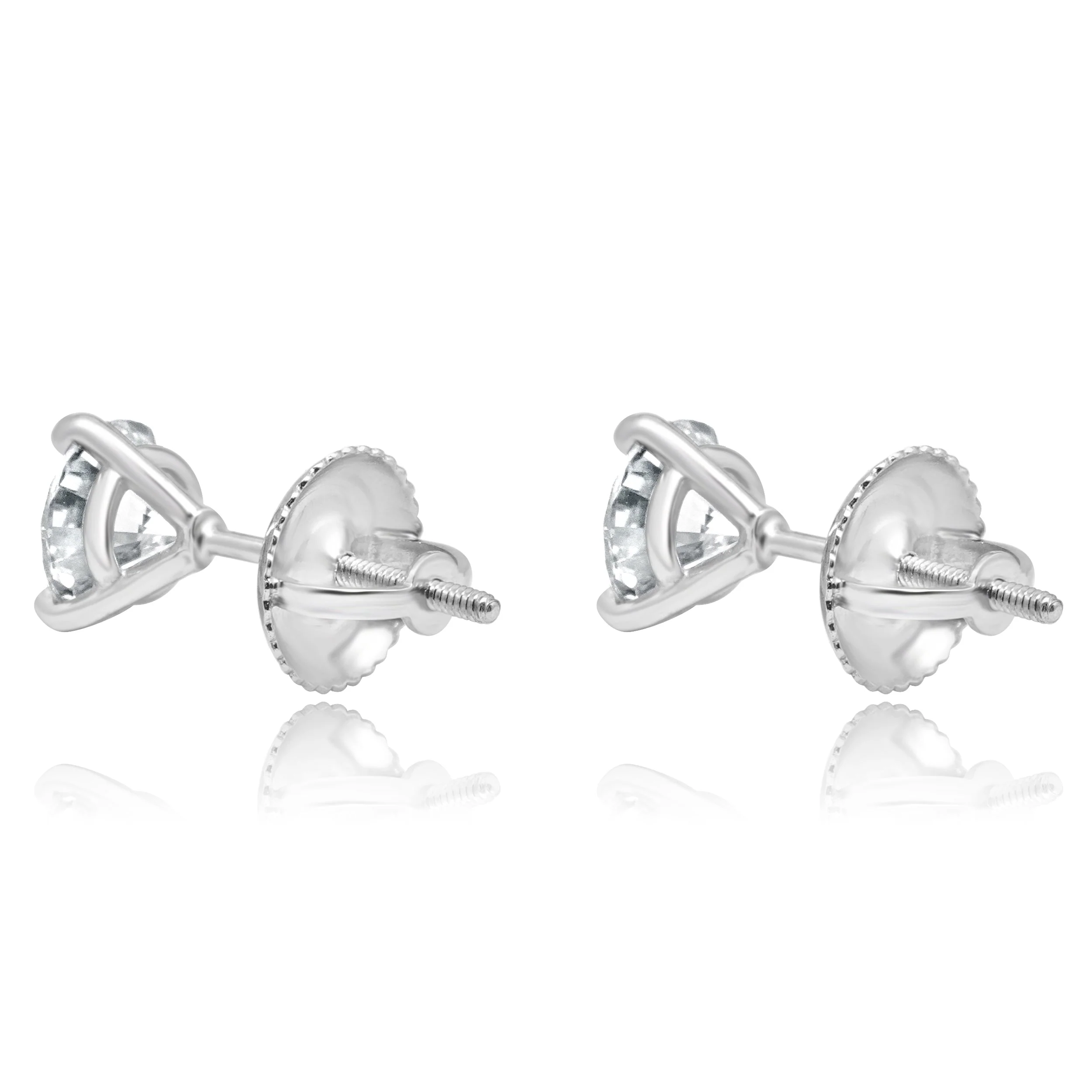 14 Karat White Gold Martini Diamond Earrings - Image 3