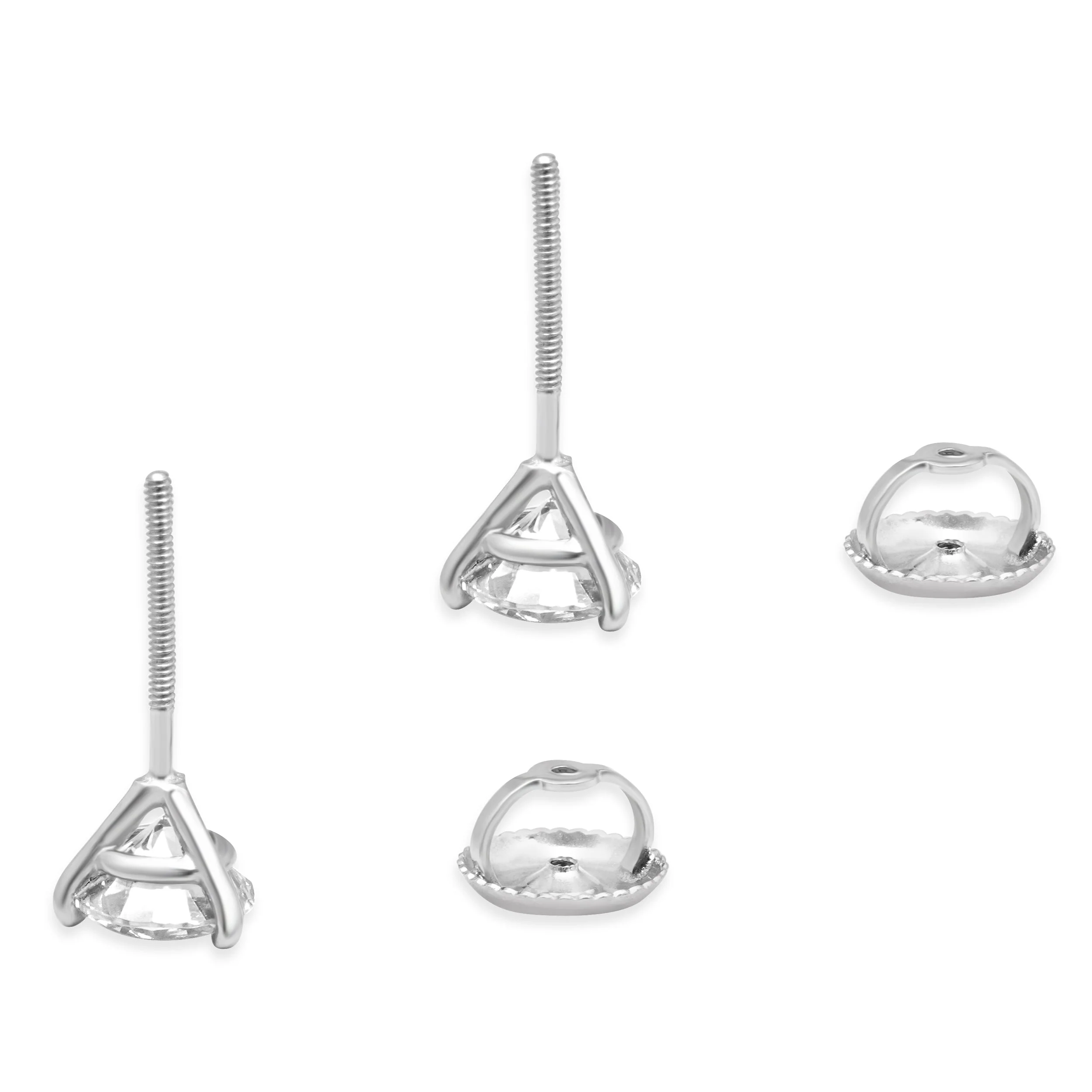 14 Karat White Gold Martini Diamond Earrings - Image 4