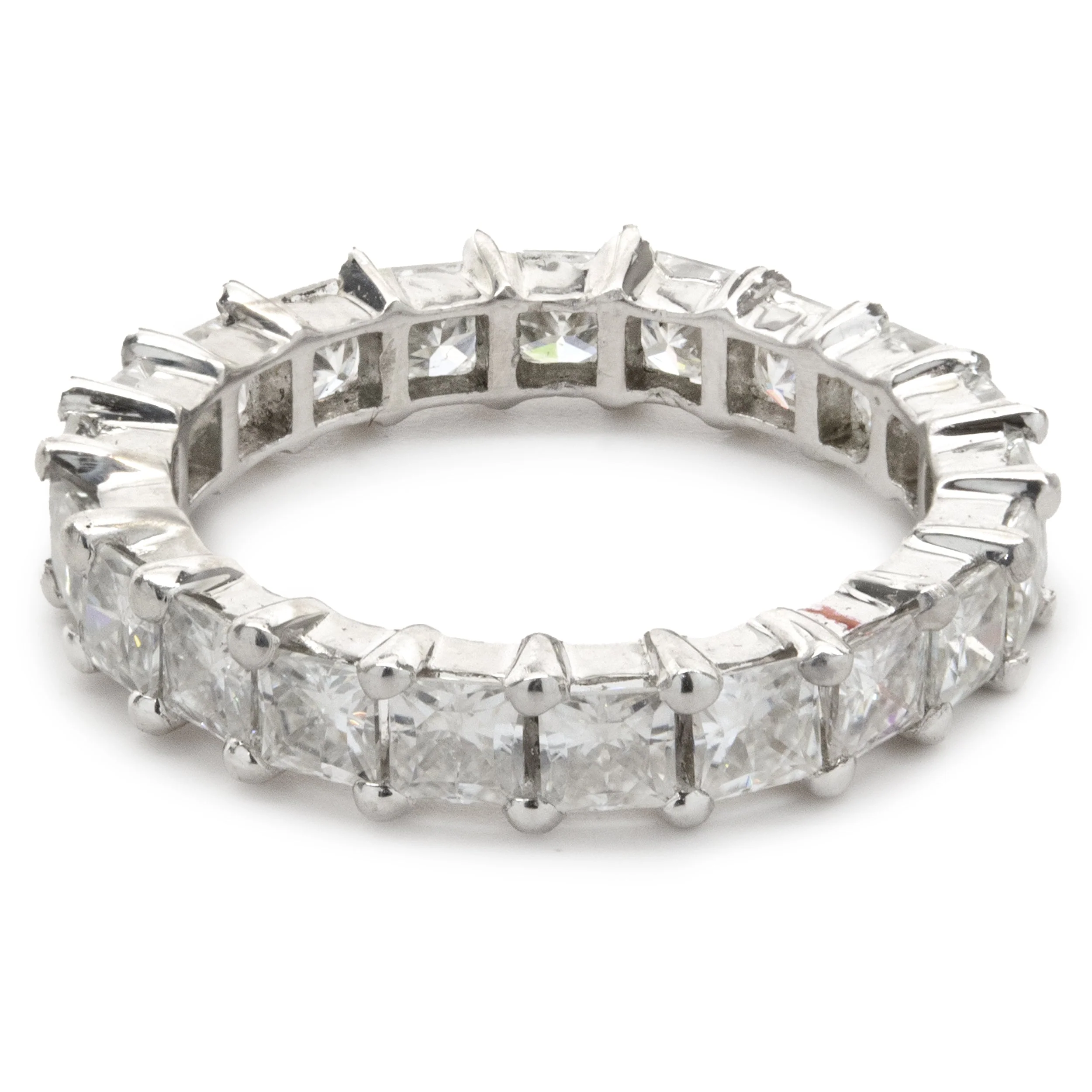 14 Karat White Gold Moissanite Eternity Band