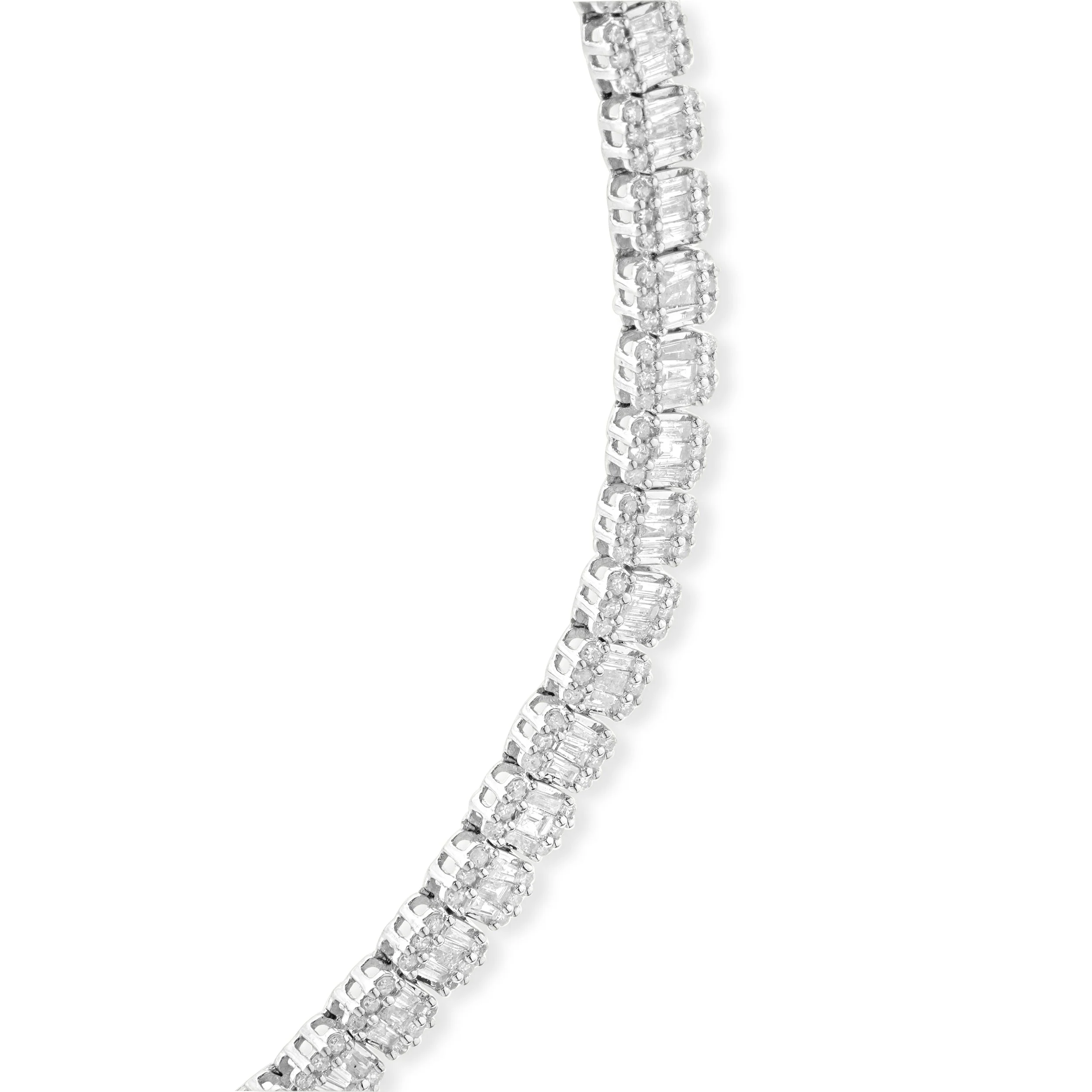14 Karat White Gold Mosaic Set Diamond Collar Necklace - Image 2