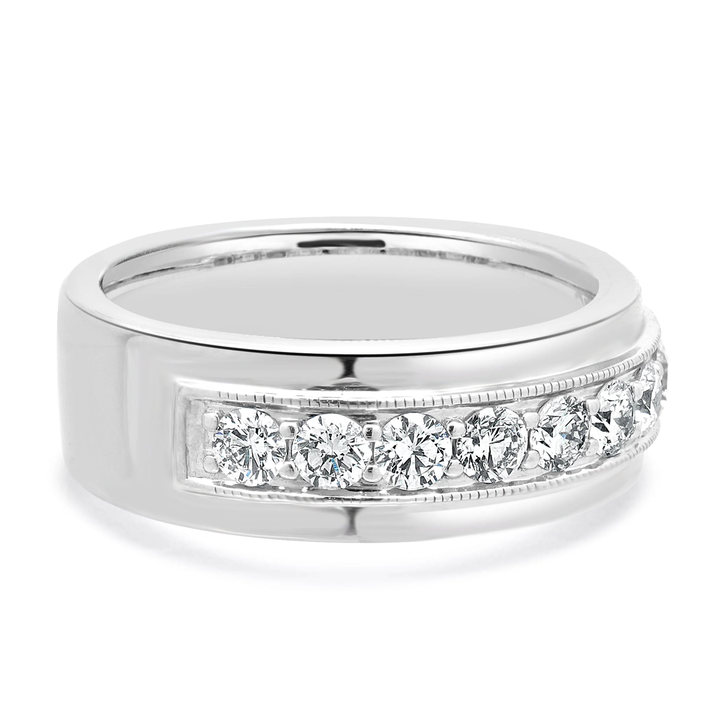 14 Karat White Gold Neil Lane Mens Diamond Band - Image 2