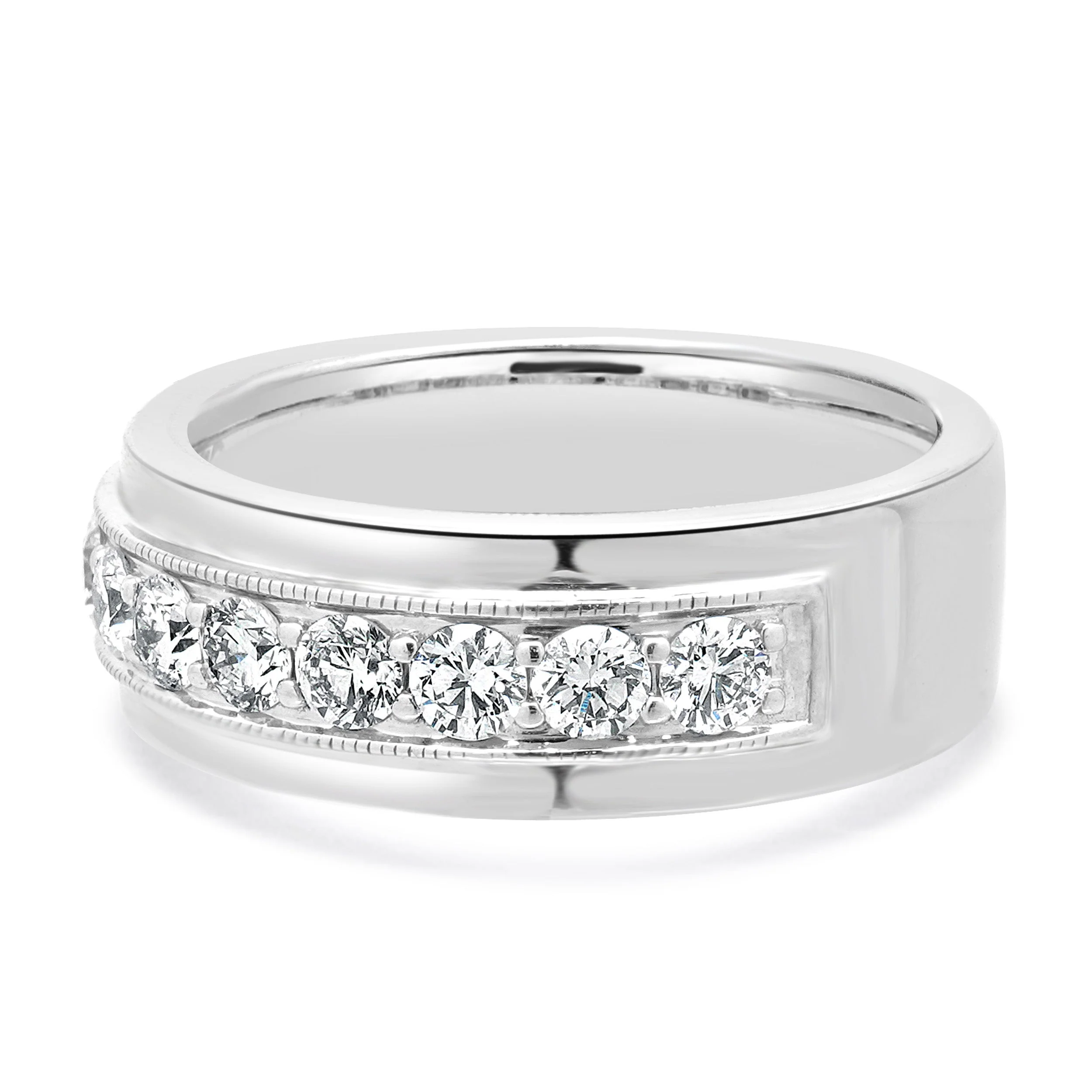 14 Karat White Gold Neil Lane Mens Diamond Band - Image 4