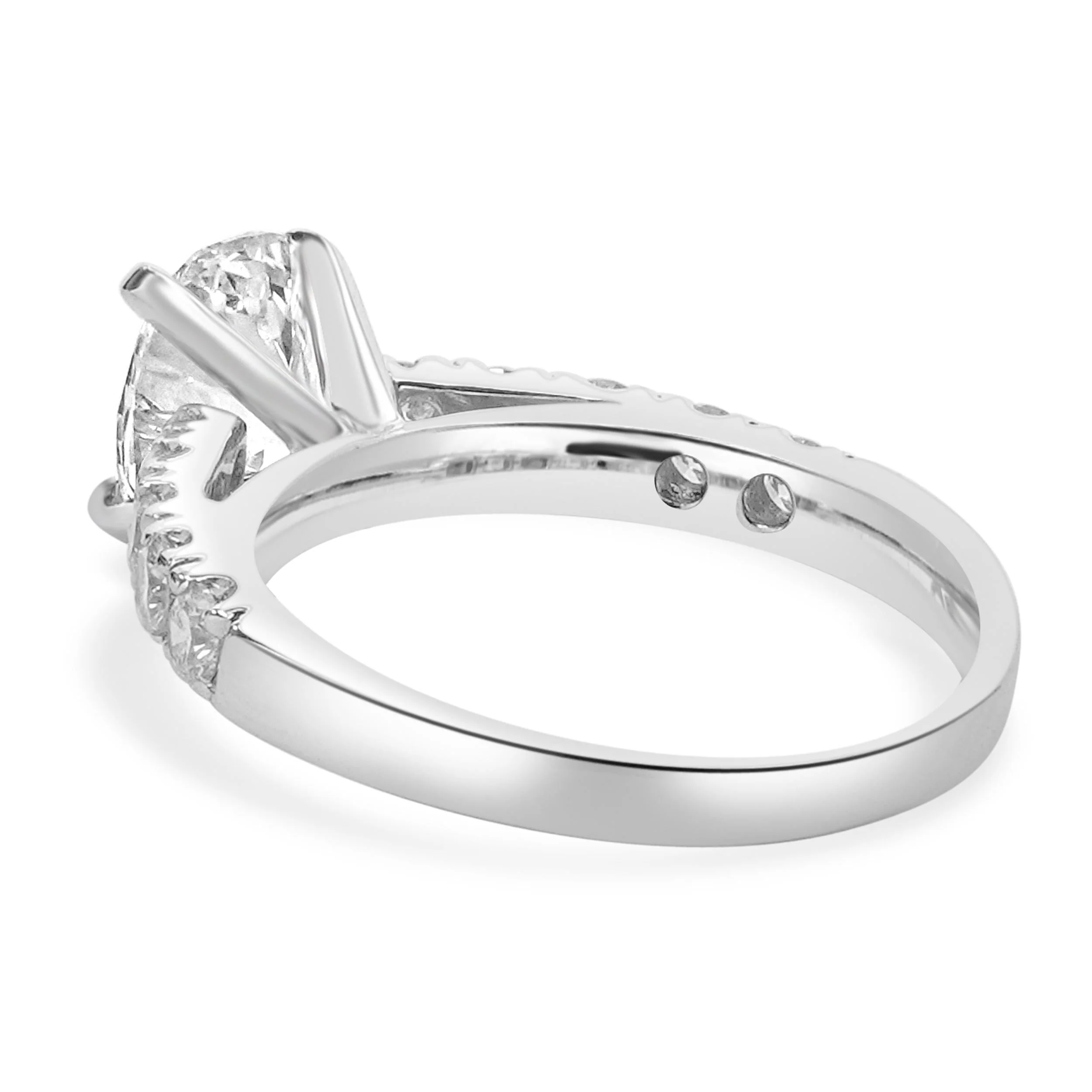 14 Karat White Gold Oval Cut Diamond Engagement Ring - Image 3