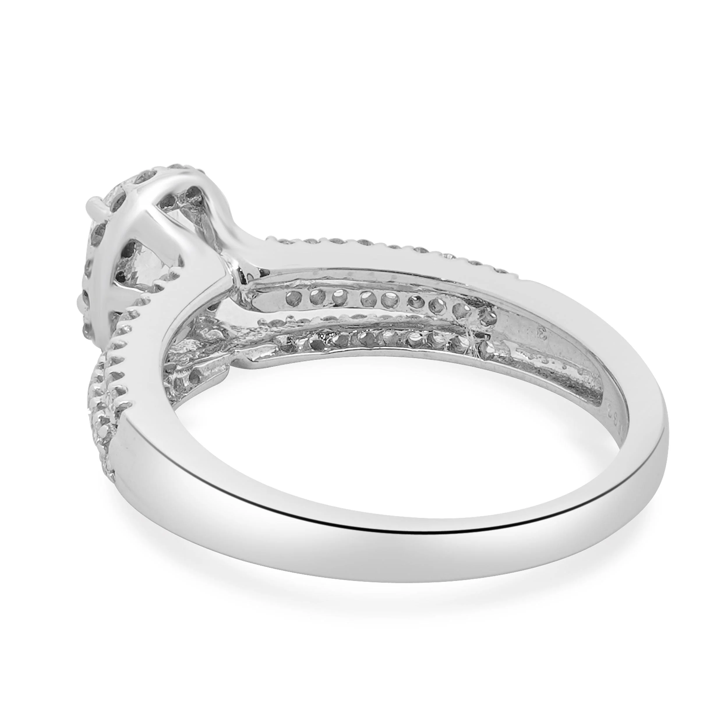 14 Karat White Gold Oval Cut Diamond Engagement Ring - Image 4