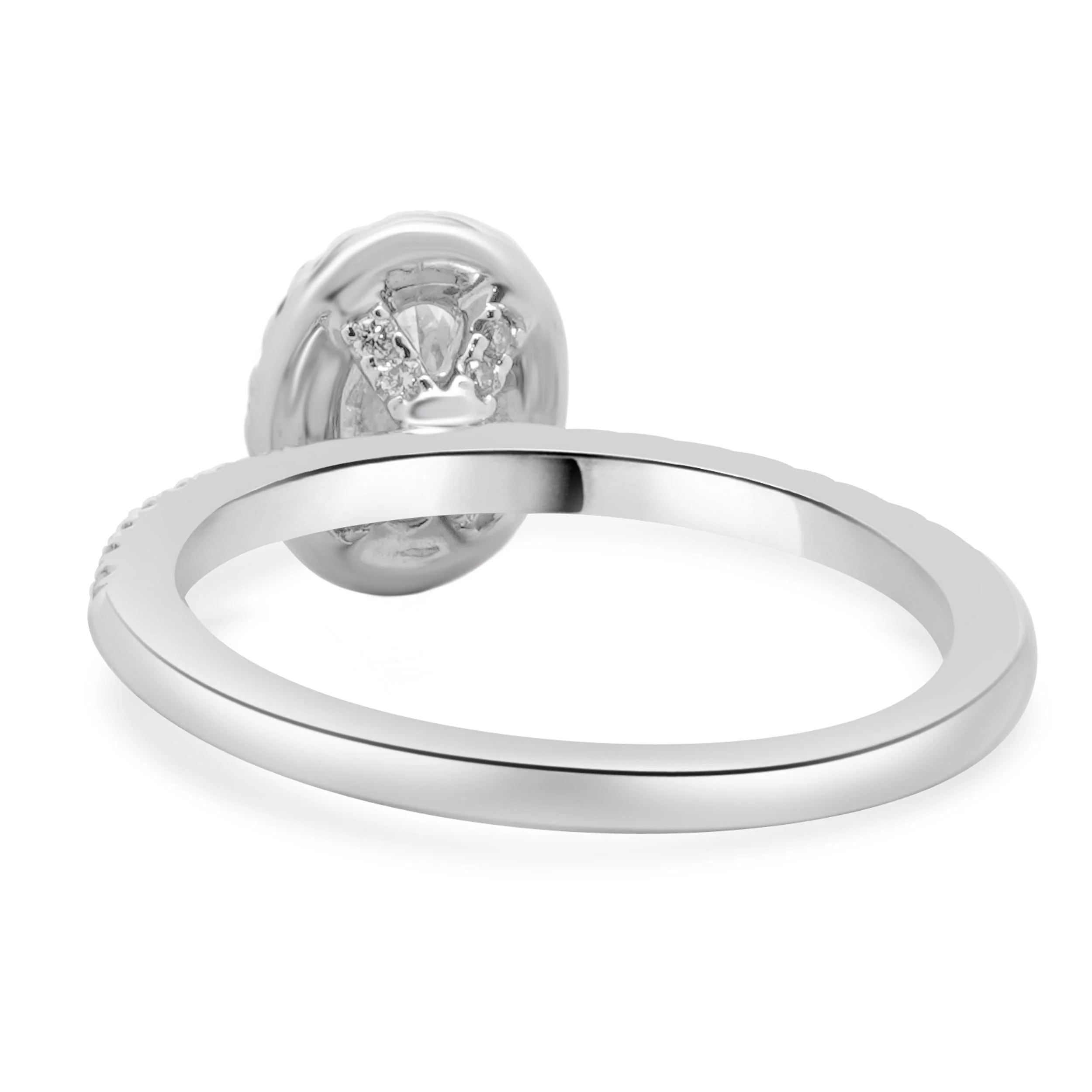 14 Karat White Gold Oval Cut Diamond Engagement Ring - Image 3