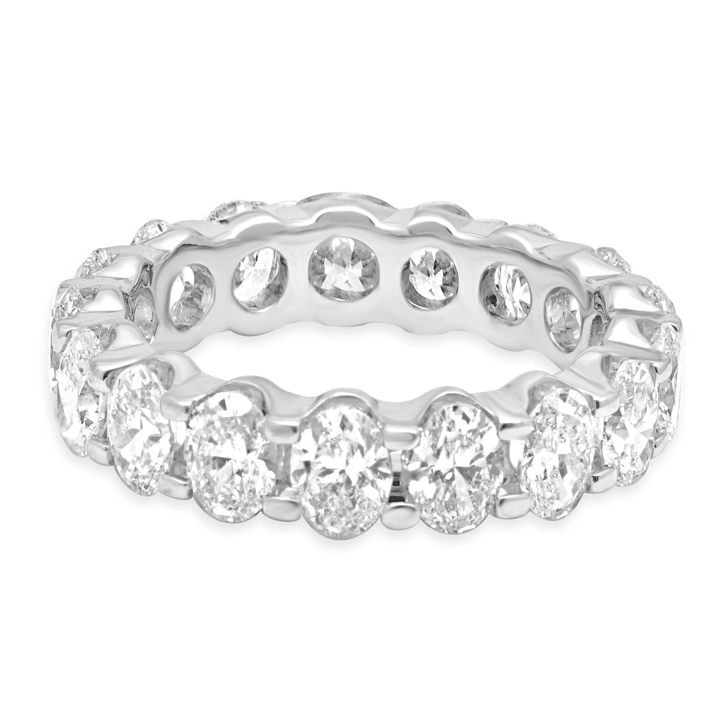 14 Karat White Gold Oval Cut Eternity Diamond Ring