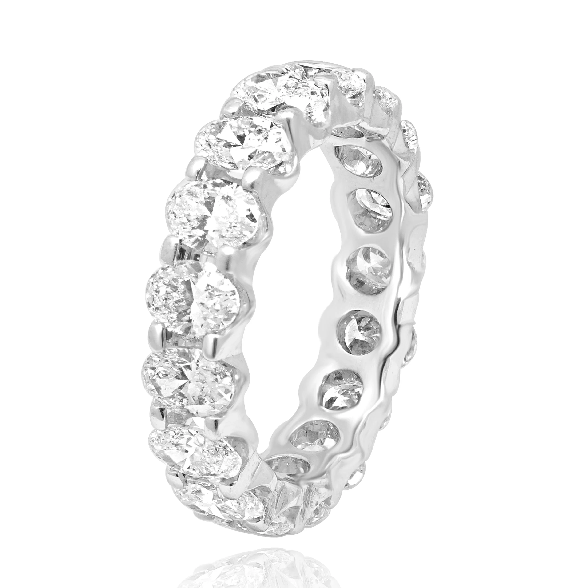 14 Karat White Gold Oval Cut Eternity Diamond Ring - Image 2