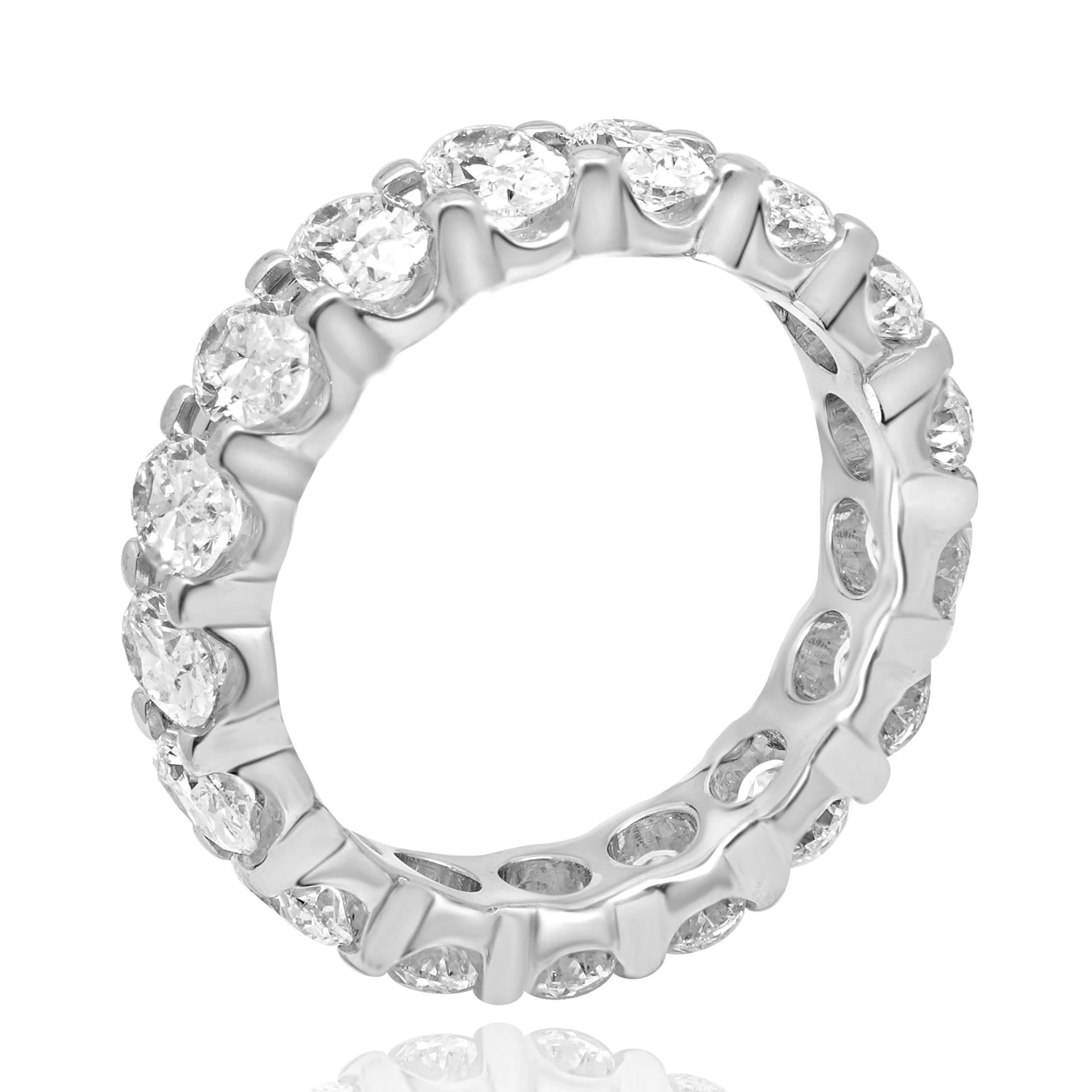 14 Karat White Gold Oval Cut Eternity Diamond Ring - Image 3