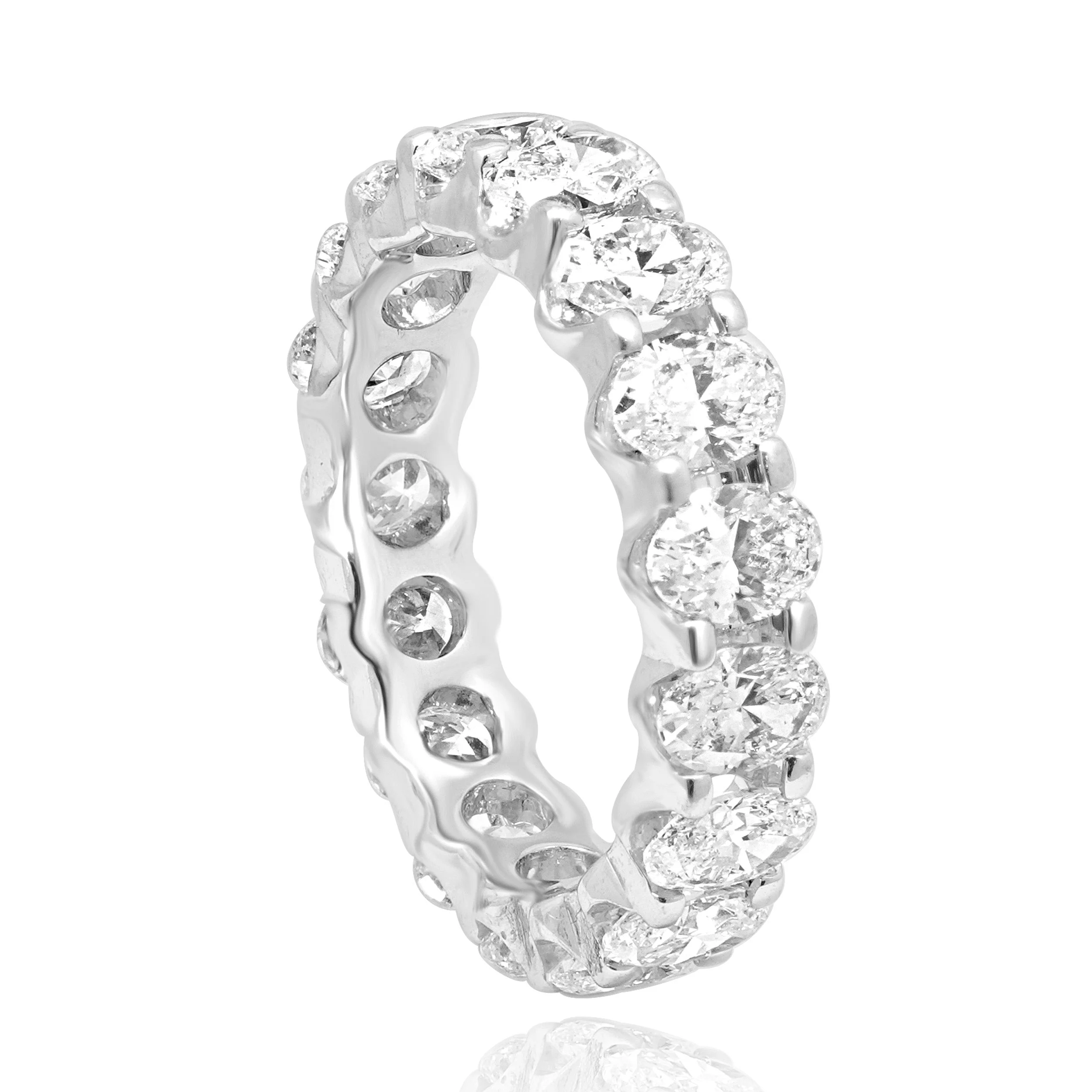 14 Karat White Gold Oval Cut Eternity Diamond Ring - Image 4