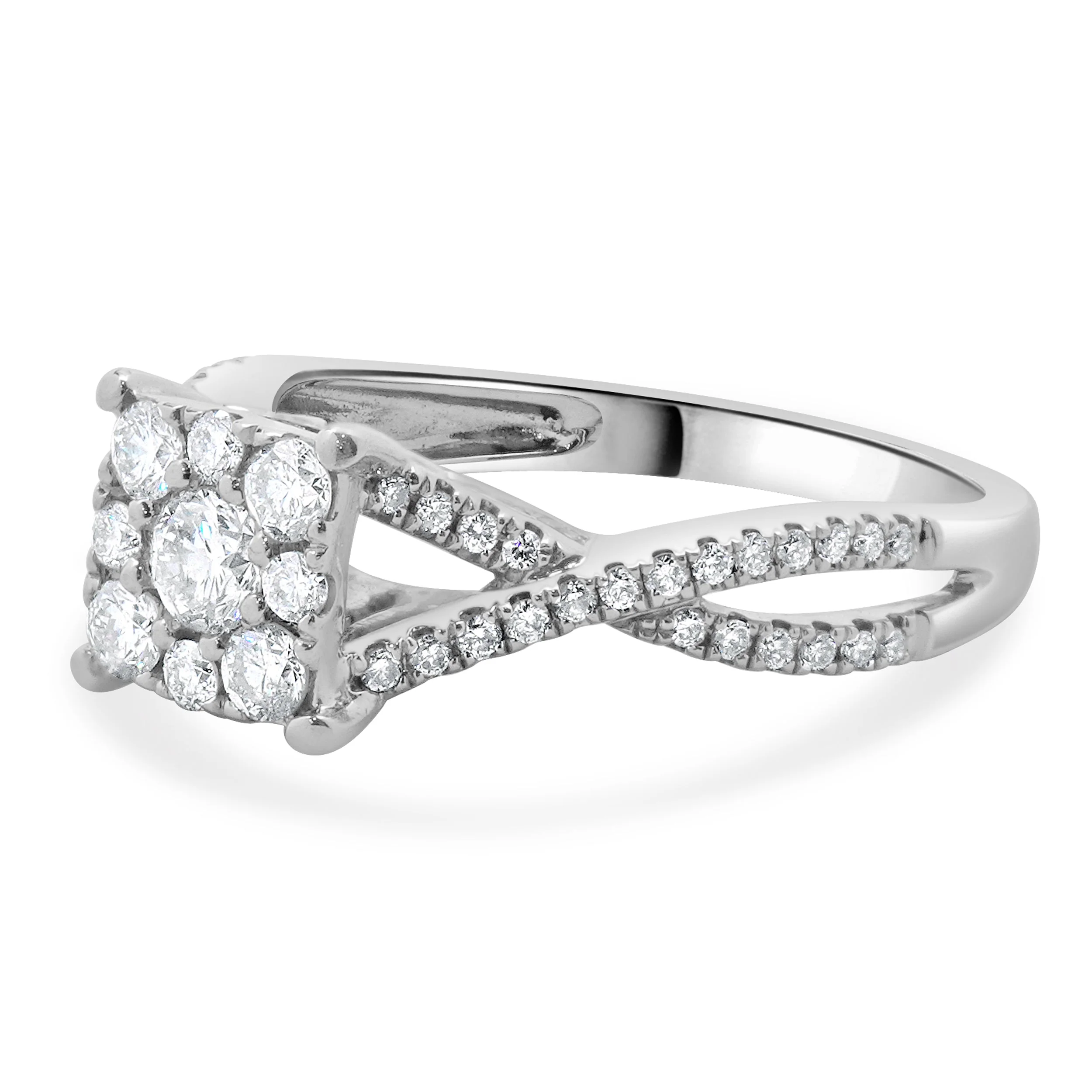 14 Karat White Gold Pave Diamond Engagement Ring - Image 2