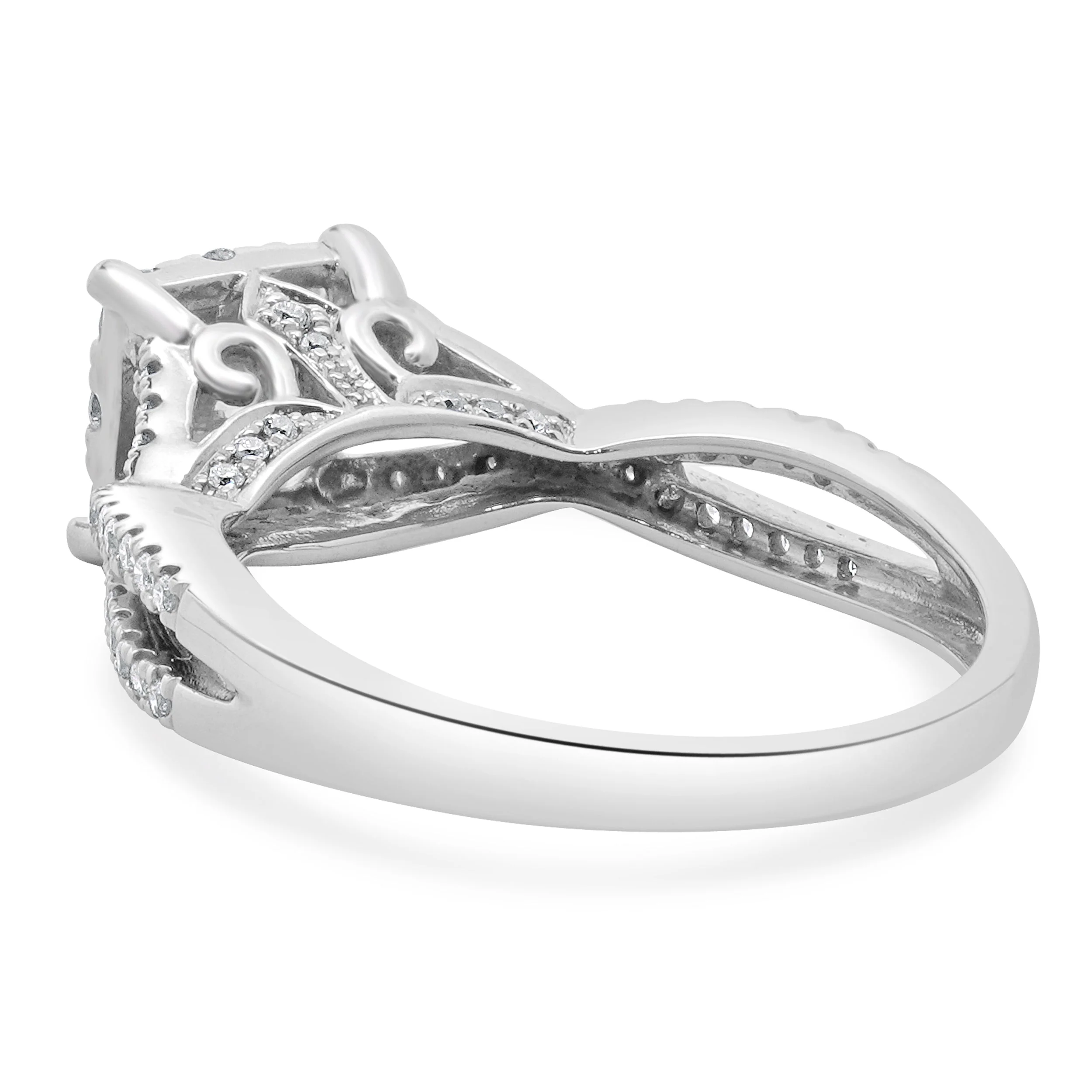 14 Karat White Gold Pave Diamond Engagement Ring - Image 3
