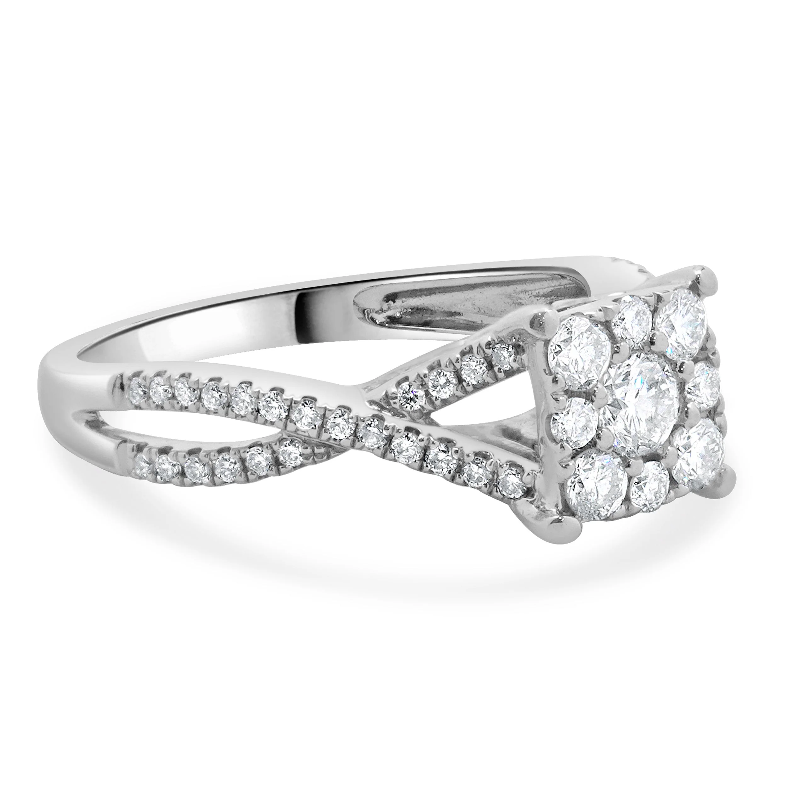 14 Karat White Gold Pave Diamond Engagement Ring - Image 4
