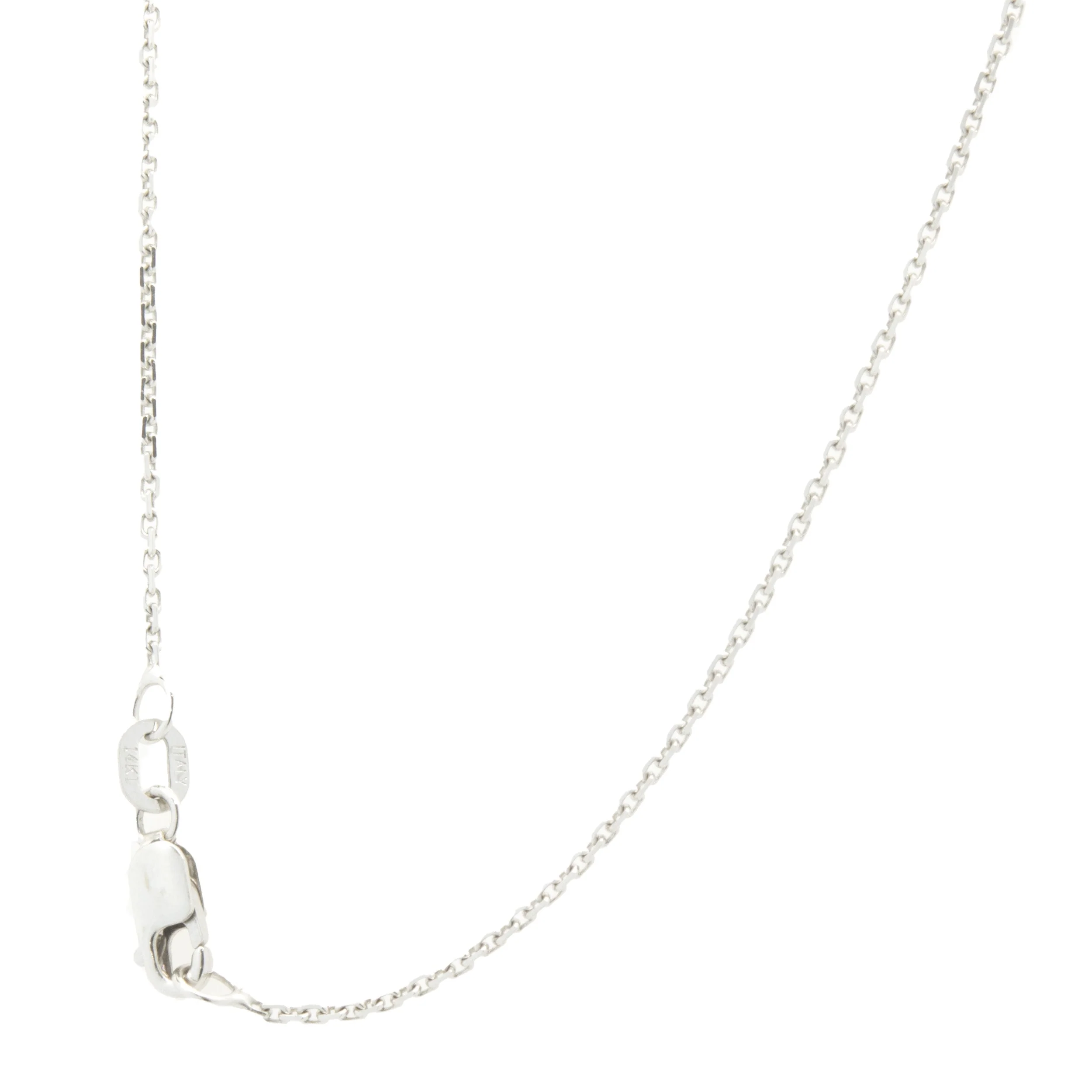 14 Karat White Gold Pave Diamond Pear Shape Necklace - Image 4