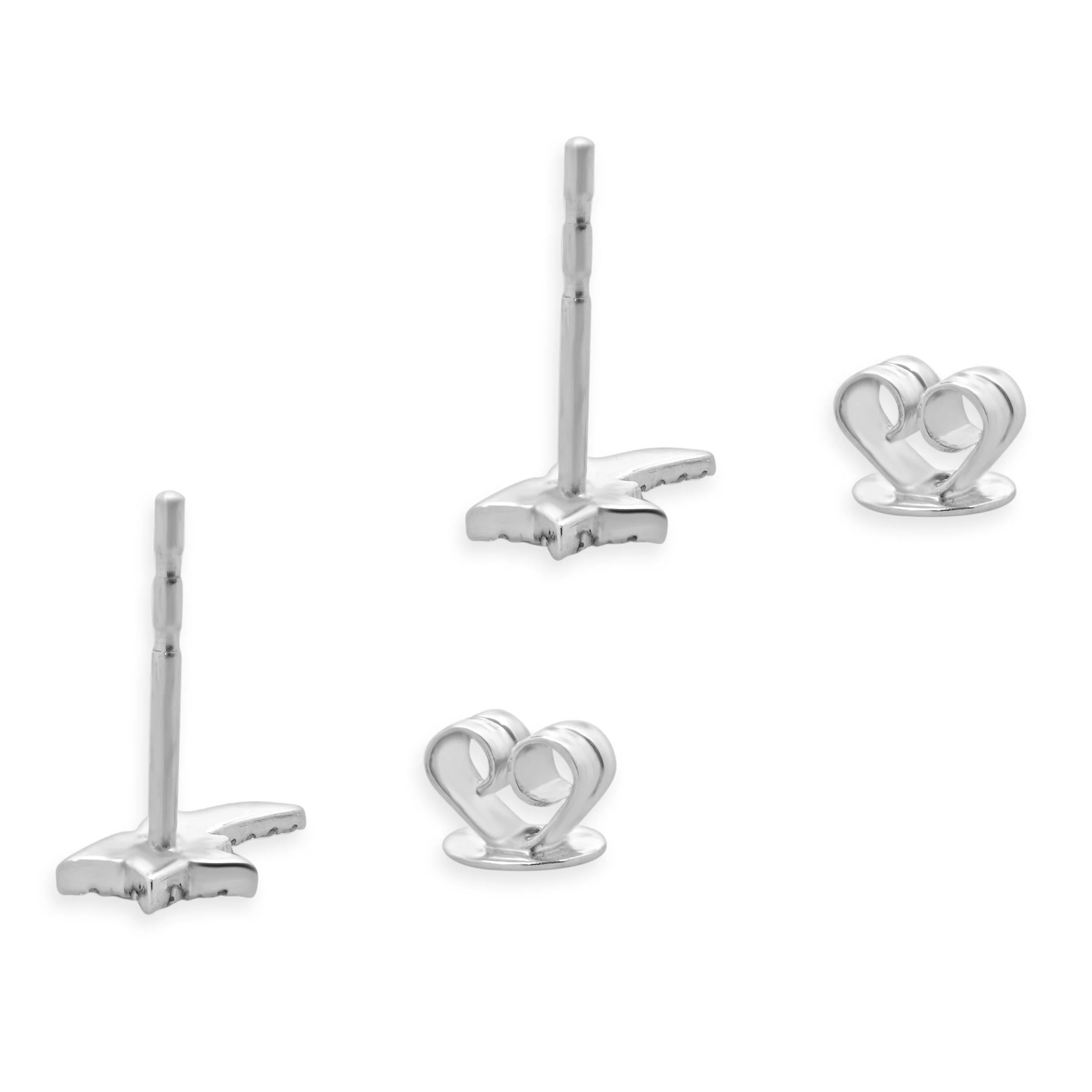 14 Karat White Gold Pave Diamond Shooting Star Earrings - Image 3