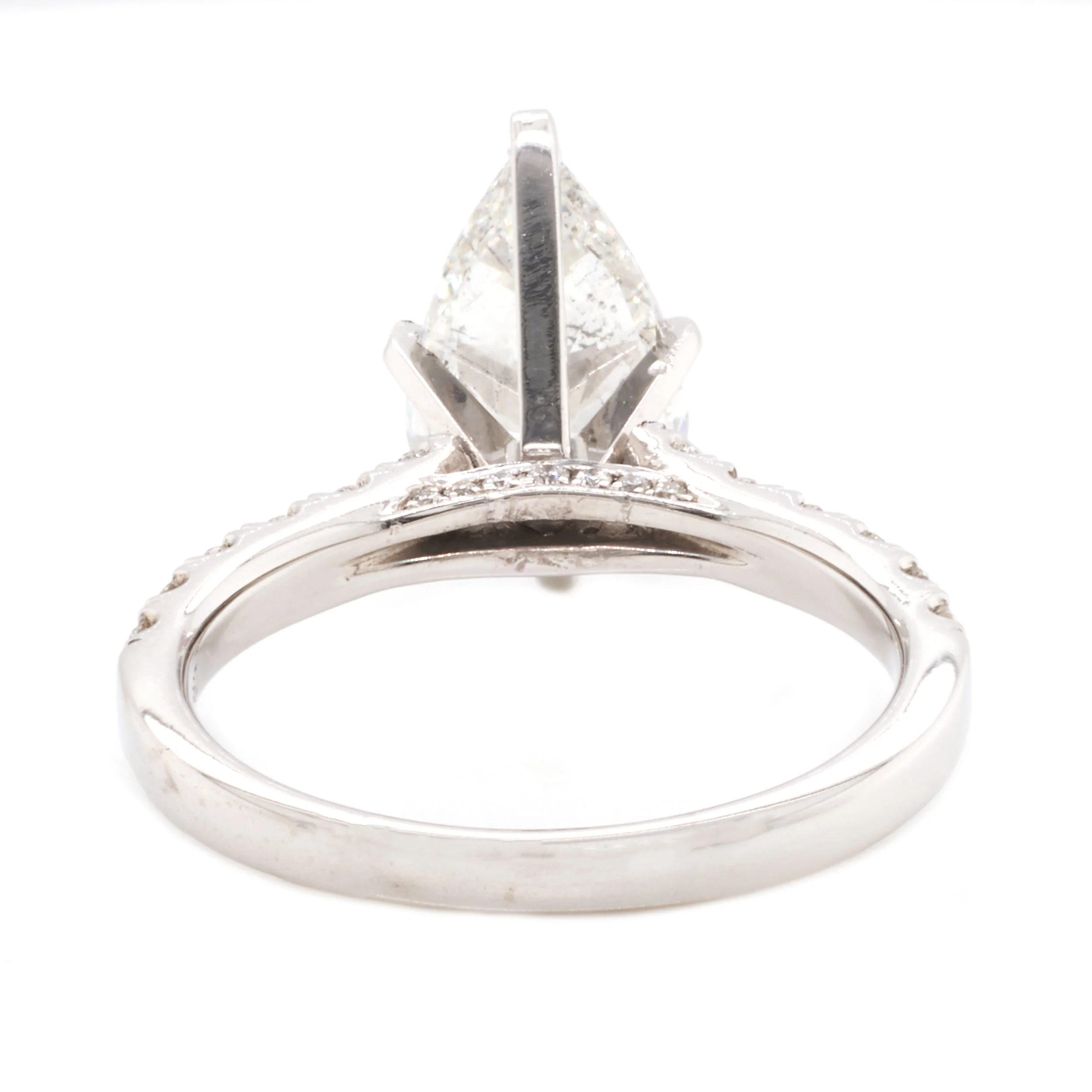 14 Karat White Gold Pear Cut Diamond Engagement Ring - Image 4
