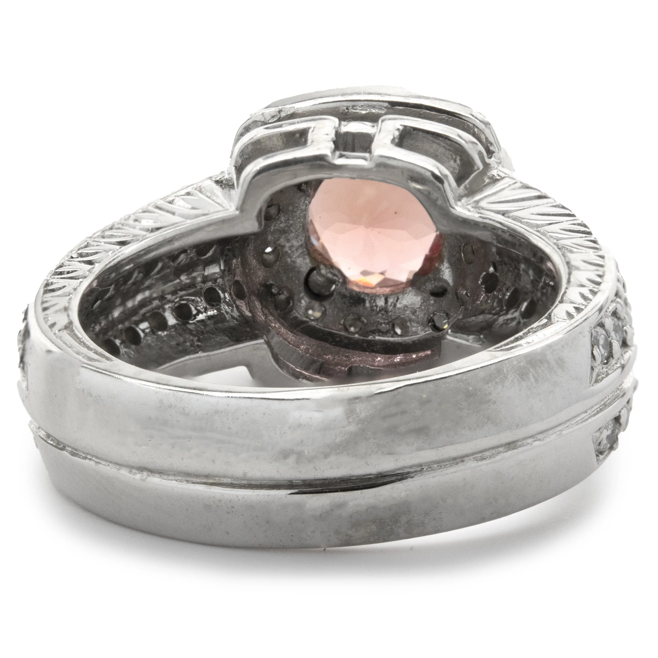 14 Karat White Gold Pink Sapphire and Diamond Ring - Image 4