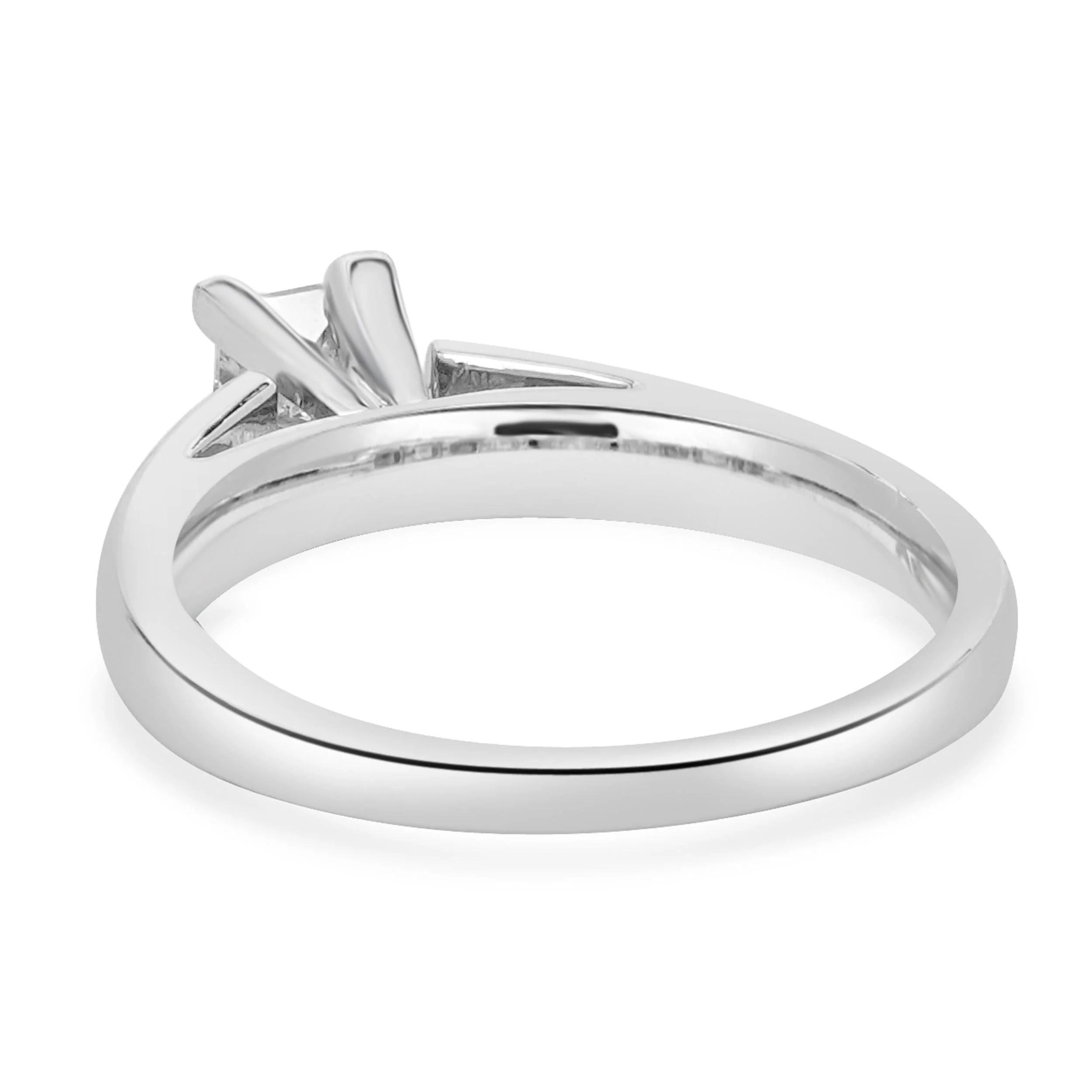 14 Karat White Gold & Platinum Princess Cut Diamond Engagement Ring - Image 3