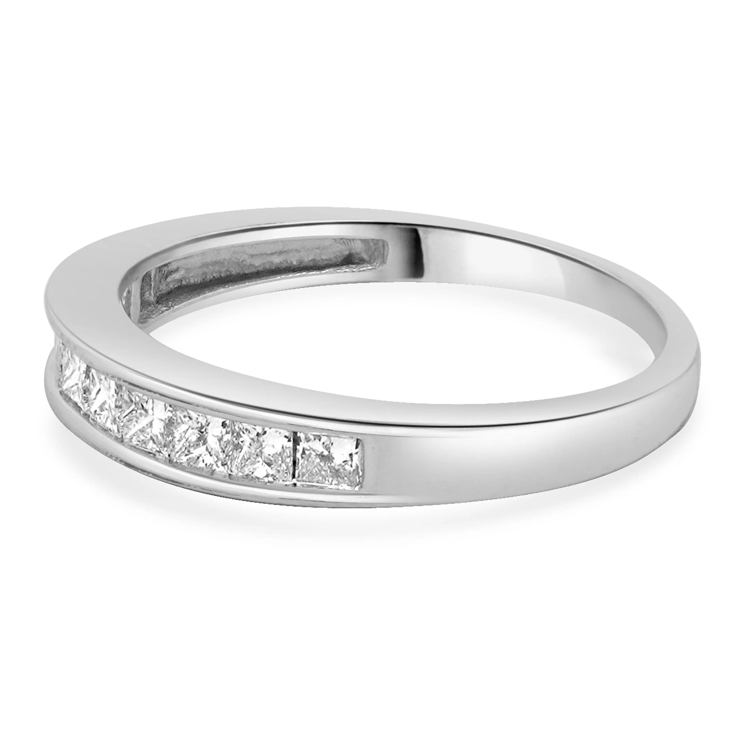 14 Karat White Gold Princess Cut Diamond Band - Image 2