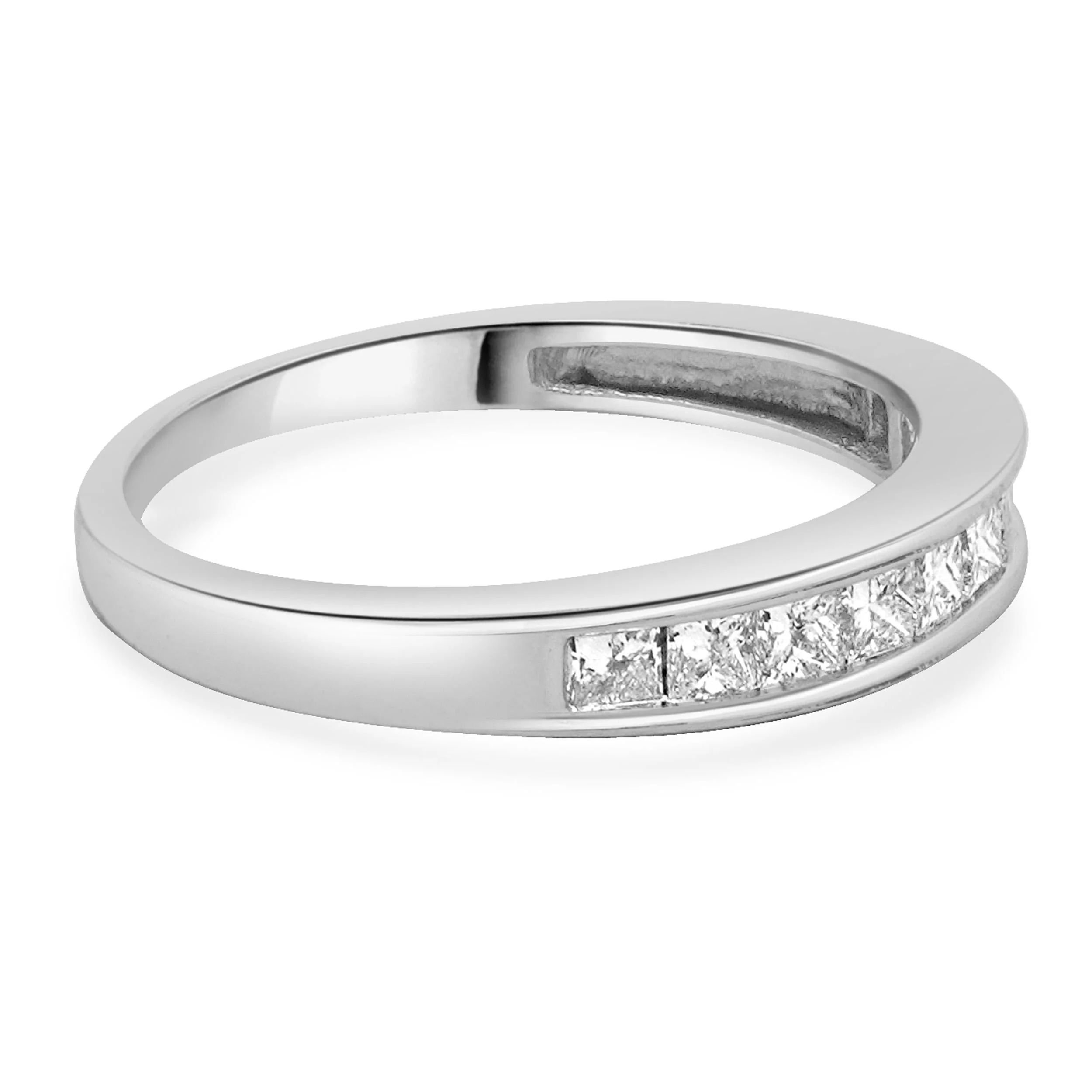 14 Karat White Gold Princess Cut Diamond Band - Image 3