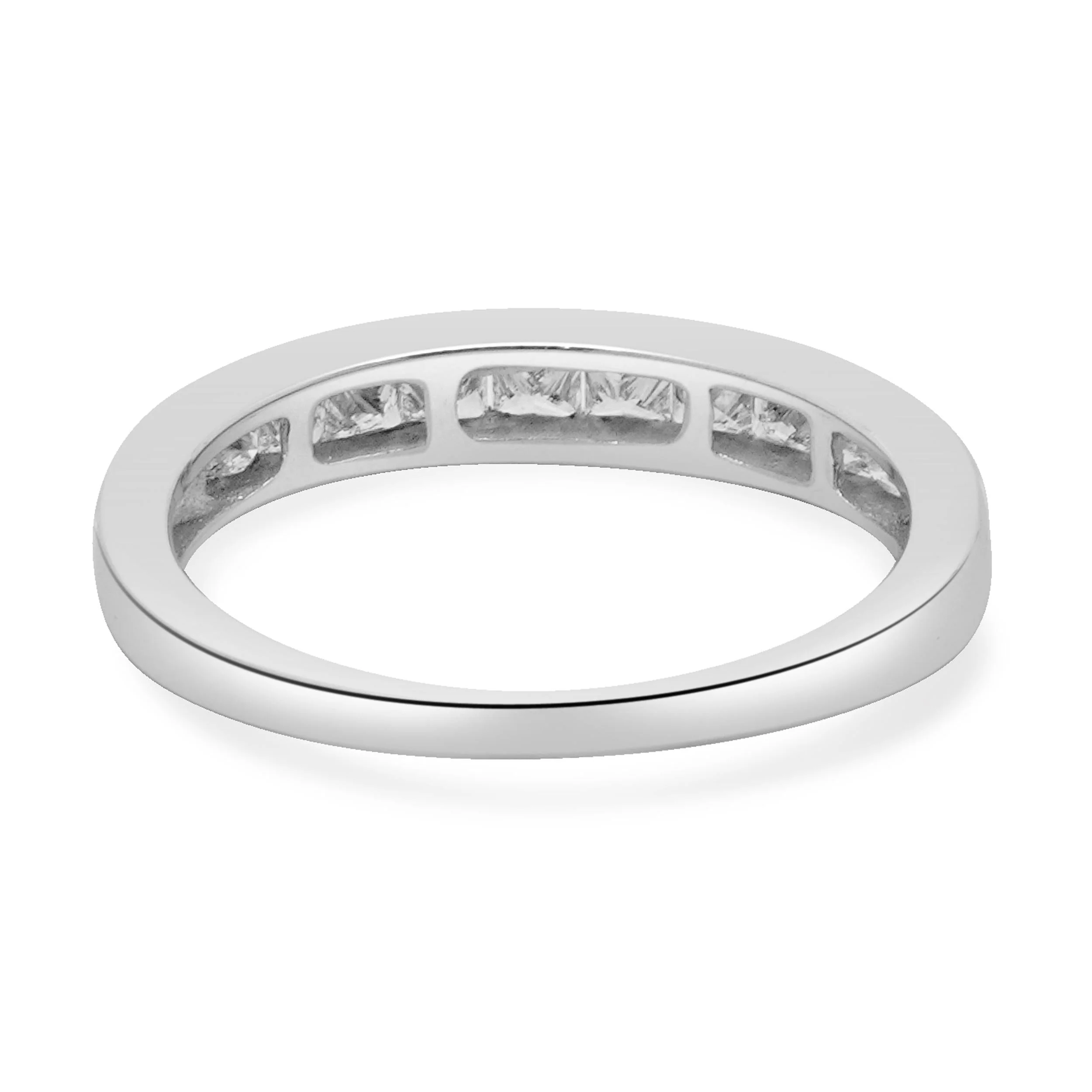 14 Karat White Gold Princess Cut Diamond Band - Image 4