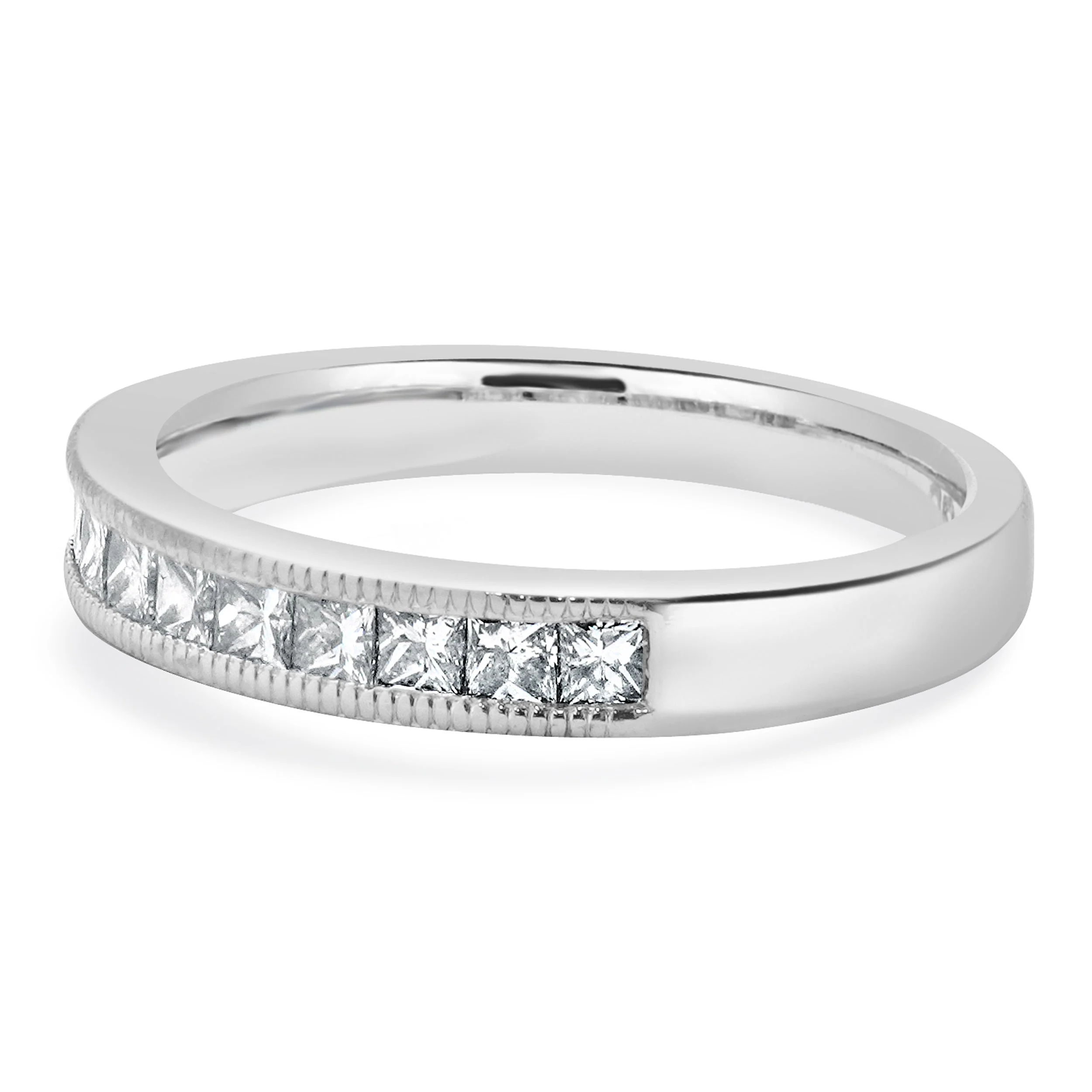 14 Karat White Gold Princess Cut Diamond Band - Image 2