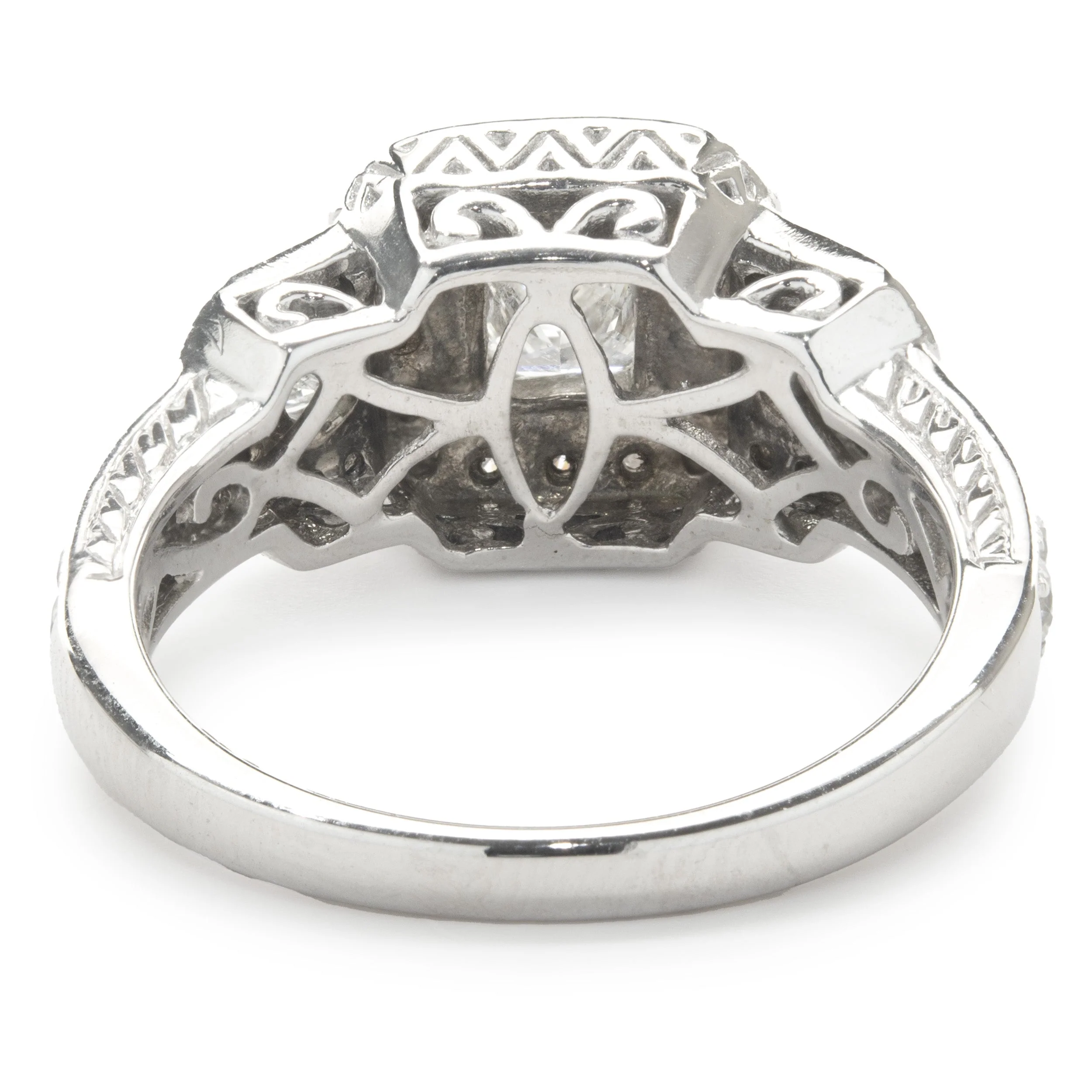 14 Karat White Gold Princess Cut Diamond Engagement Ring - Image 3