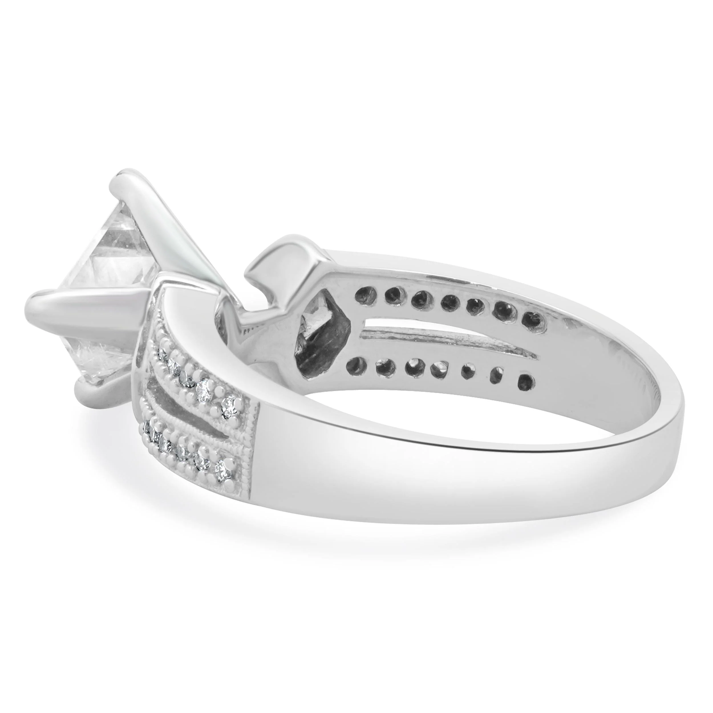 14 Karat White Gold Princess Cut Diamond Engagement Ring - Image 3