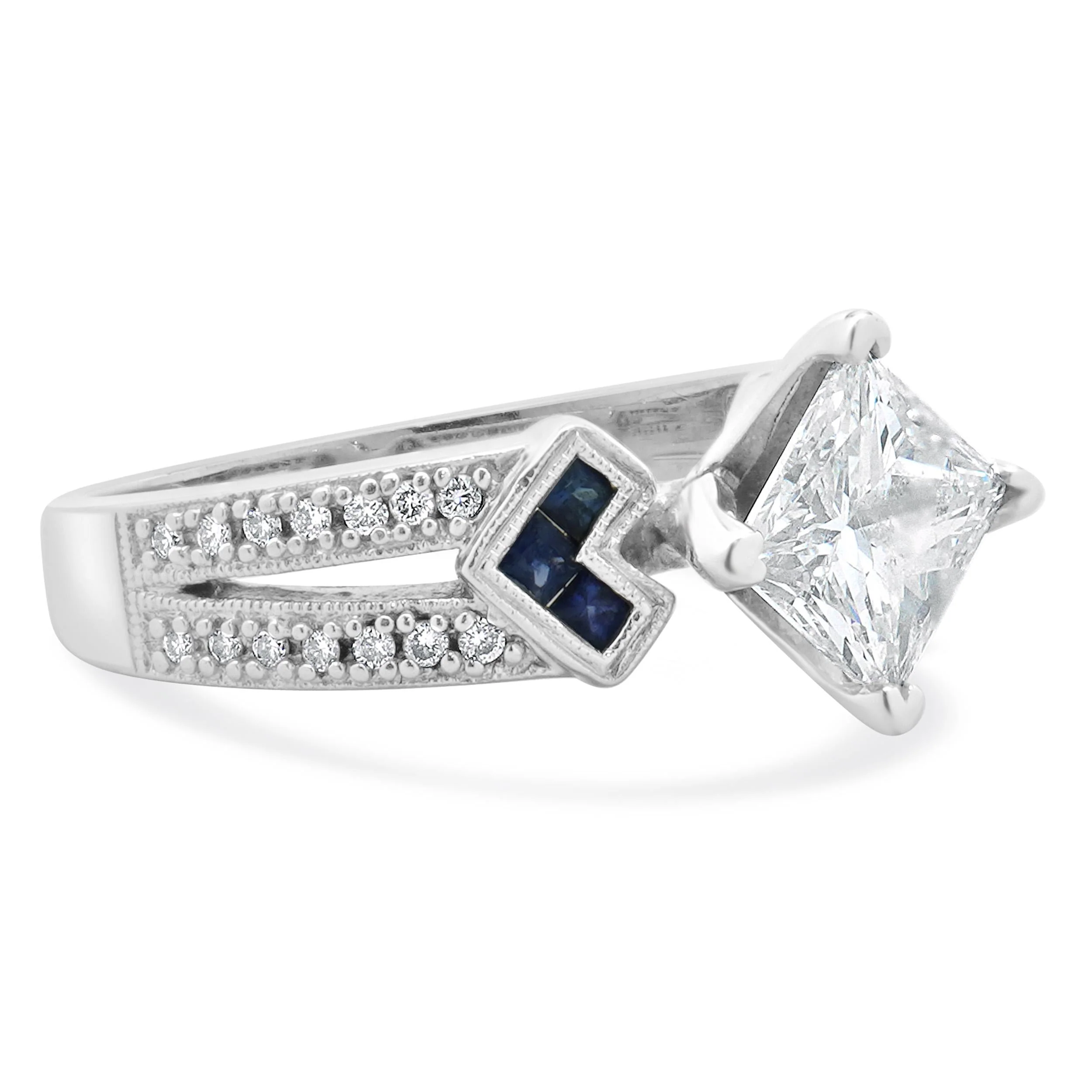 14 Karat White Gold Princess Cut Diamond Engagement Ring - Image 4