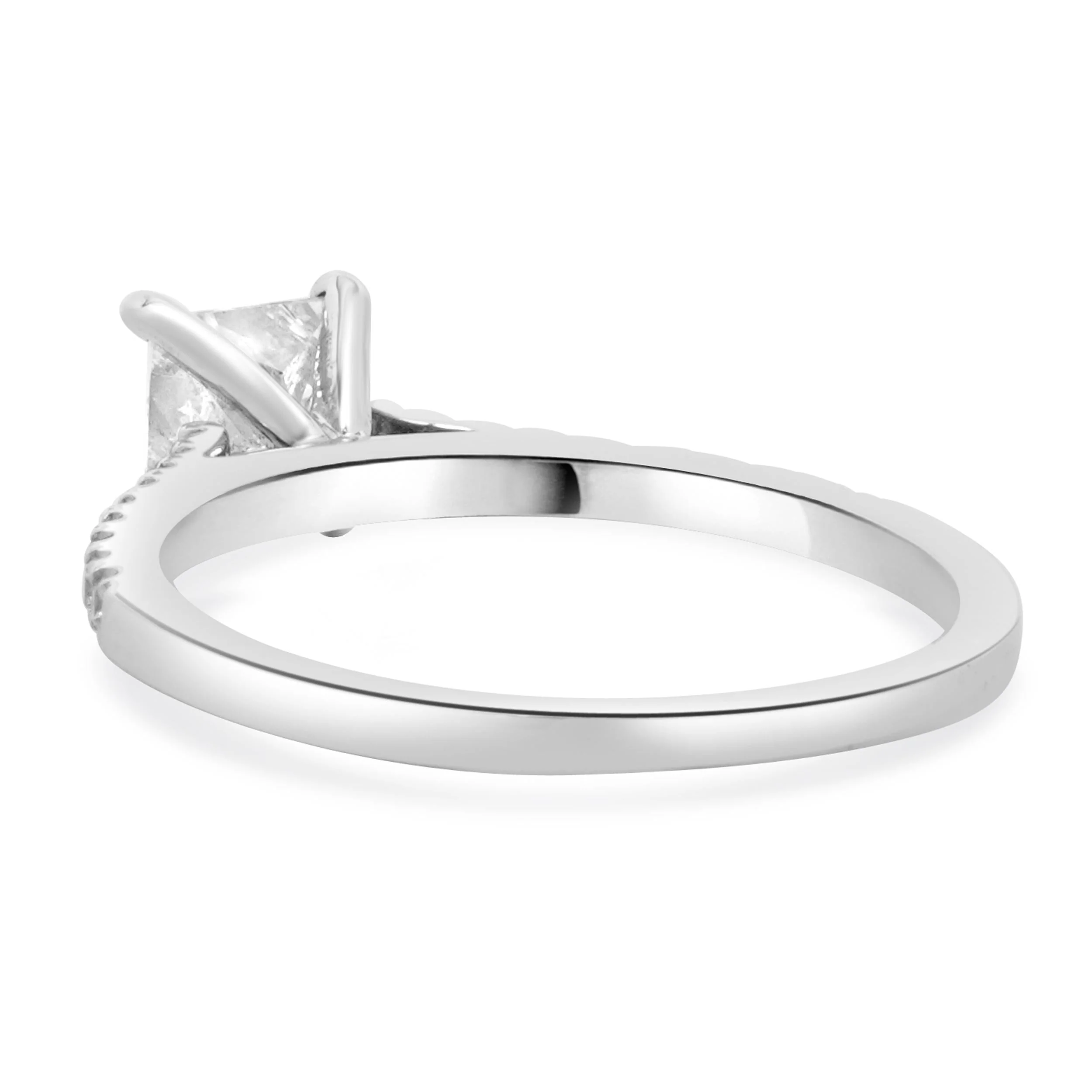 14 Karat White Gold Princess Cut Diamond Engagement Ring - Image 3