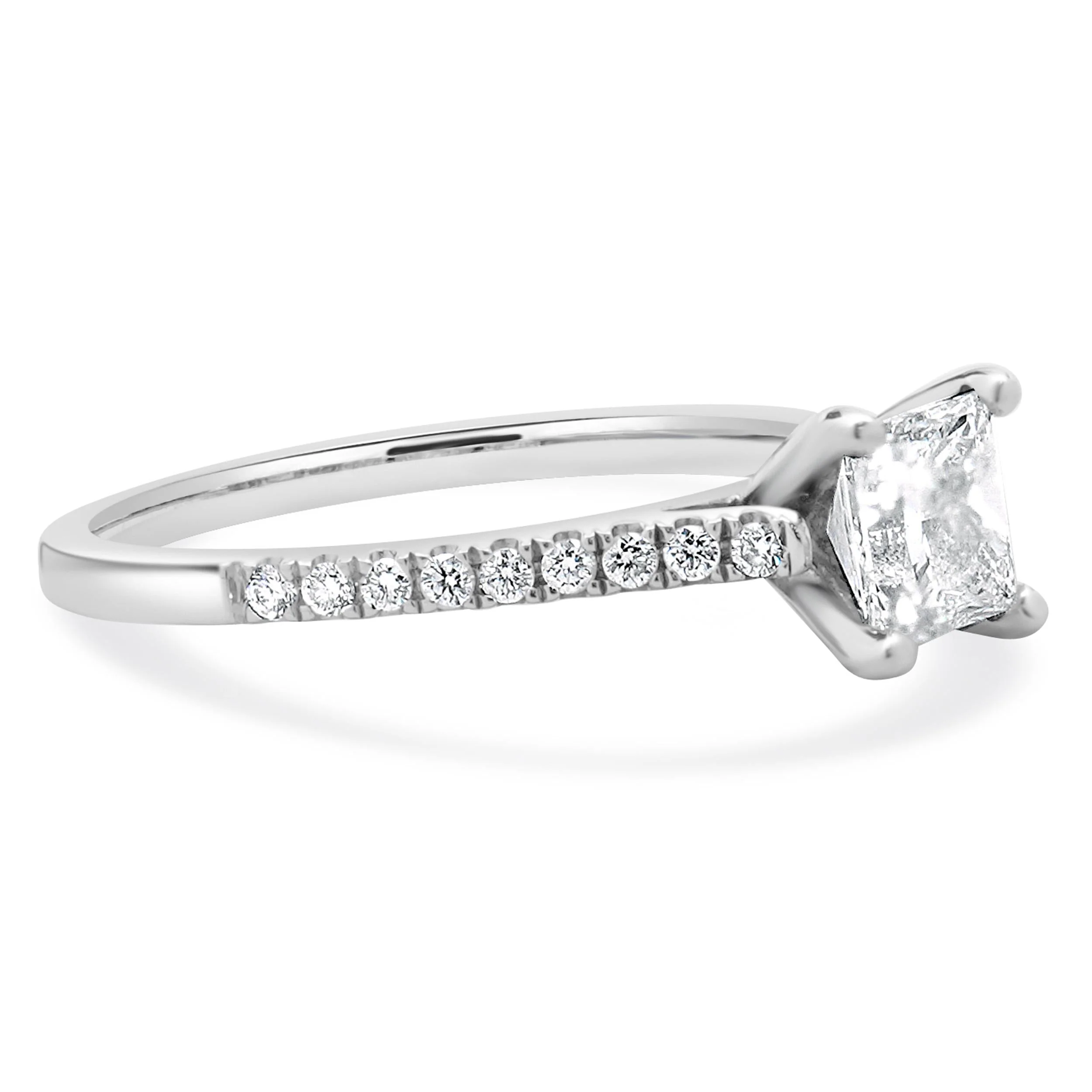 14 Karat White Gold Princess Cut Diamond Engagement Ring - Image 4