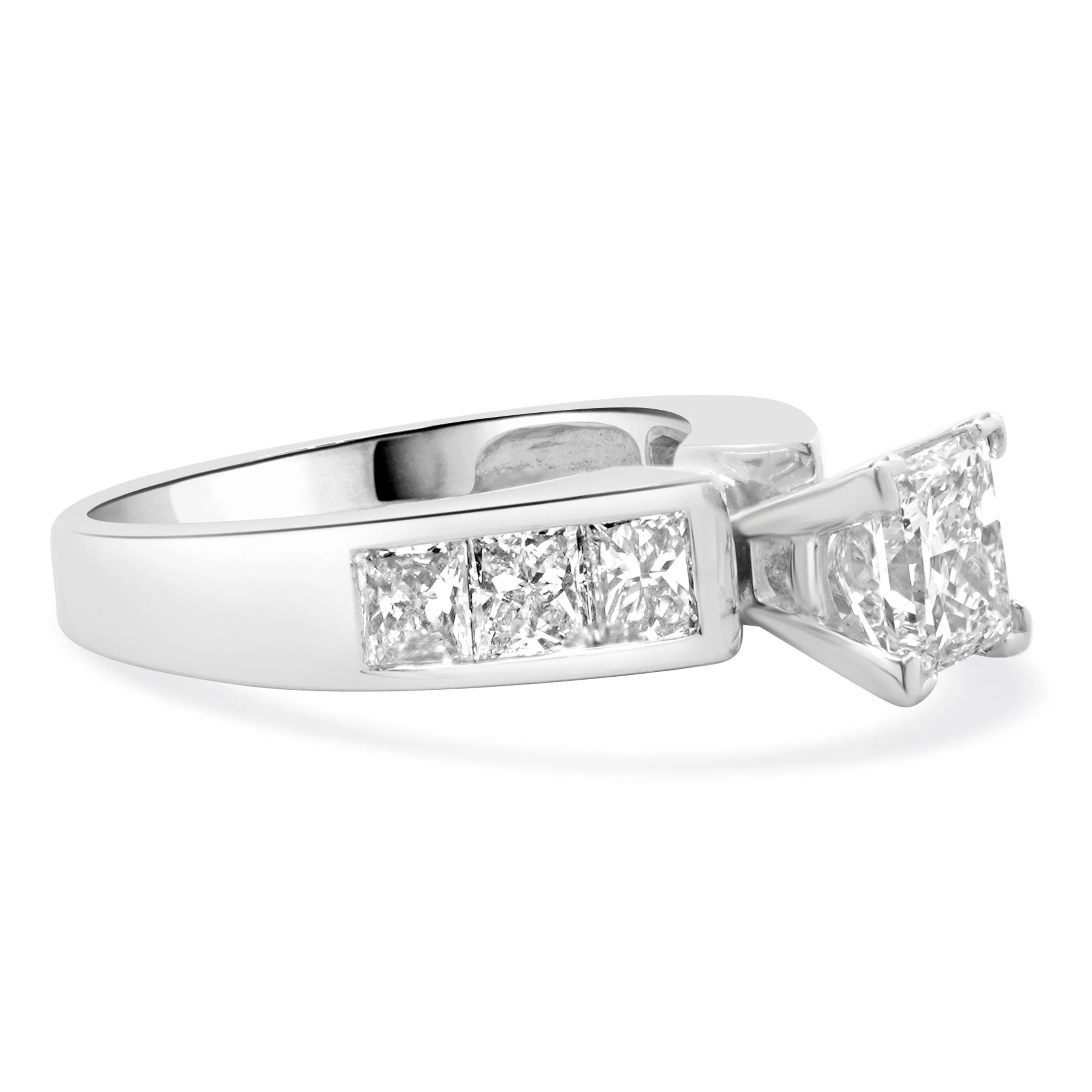 14 Karat White Gold Princess Cut Diamond Engagement Ring - Image 4