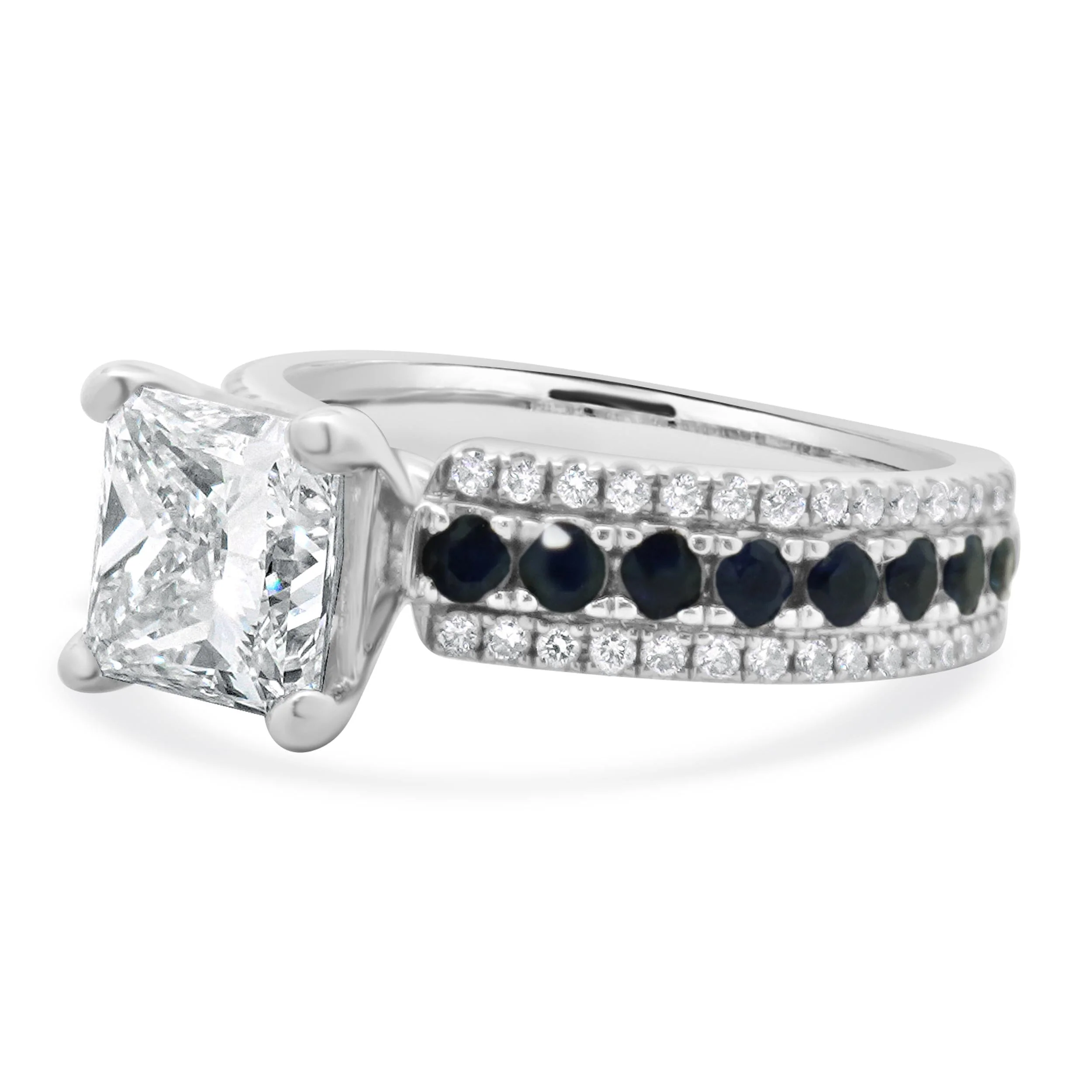 14 Karat White Gold Princess Cut Diamond Engagement Ring - Image 2