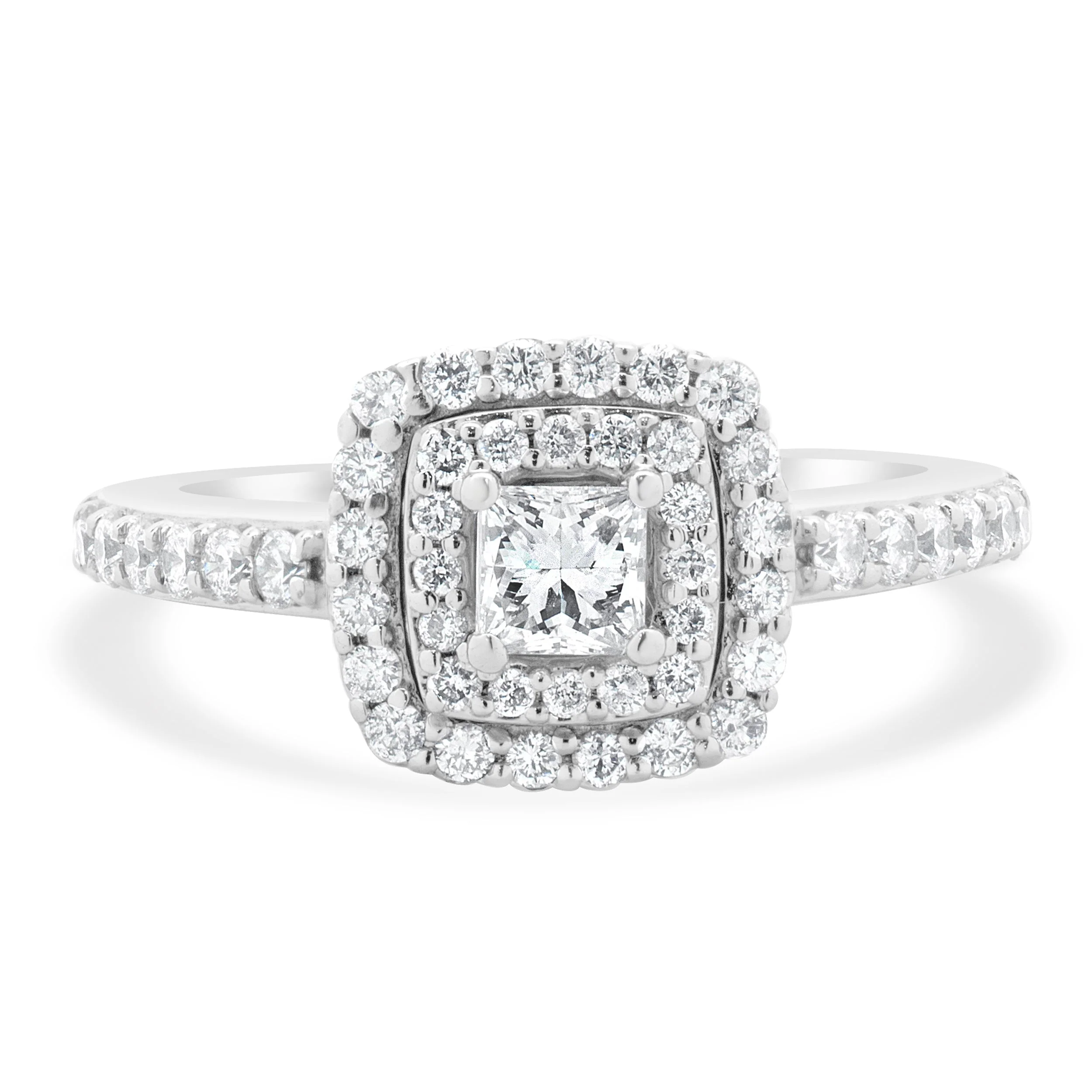 14 Karat White Gold Princess Cut Diamond Engagement Ring