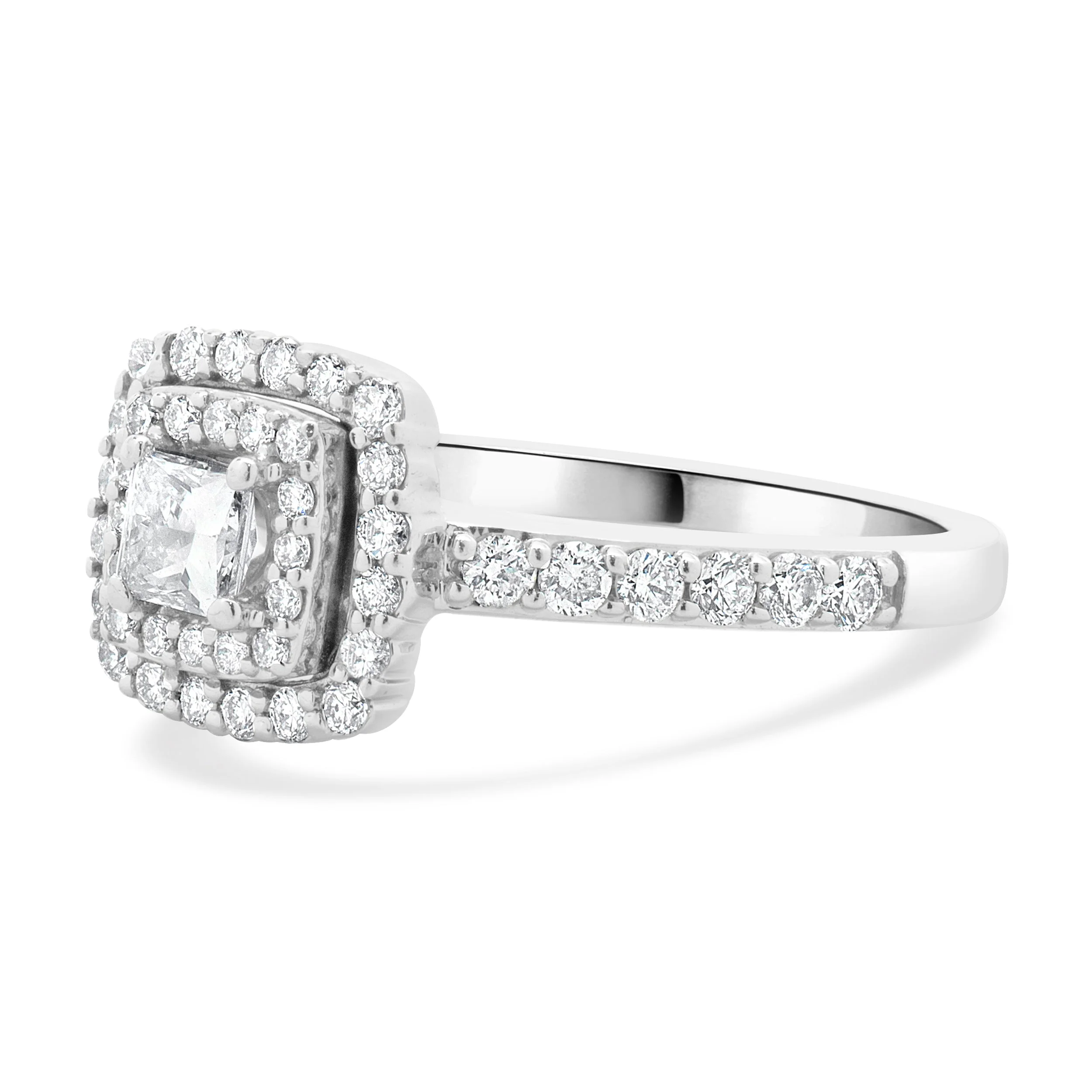 14 Karat White Gold Princess Cut Diamond Engagement Ring - Image 2