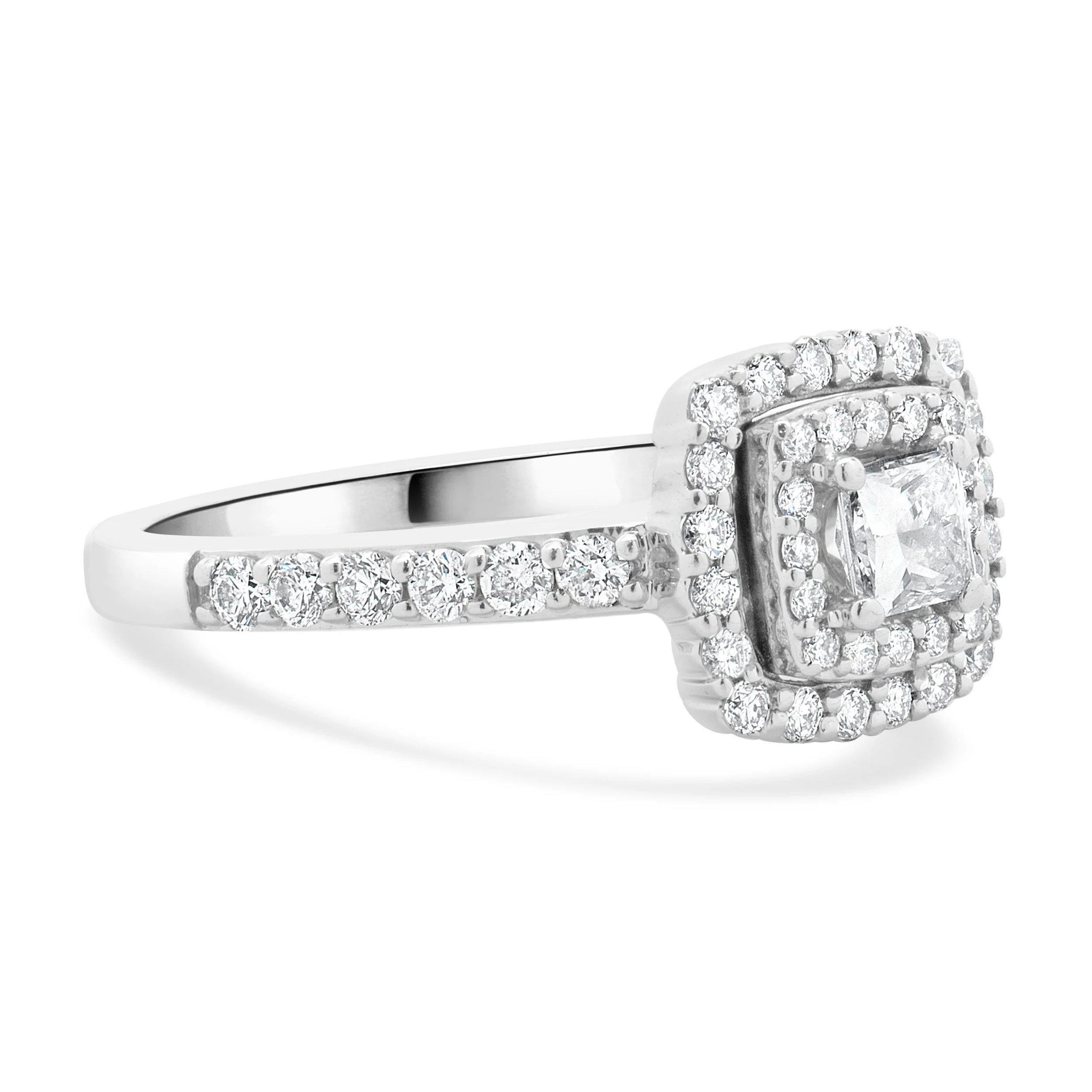 14 Karat White Gold Princess Cut Diamond Engagement Ring - Image 4