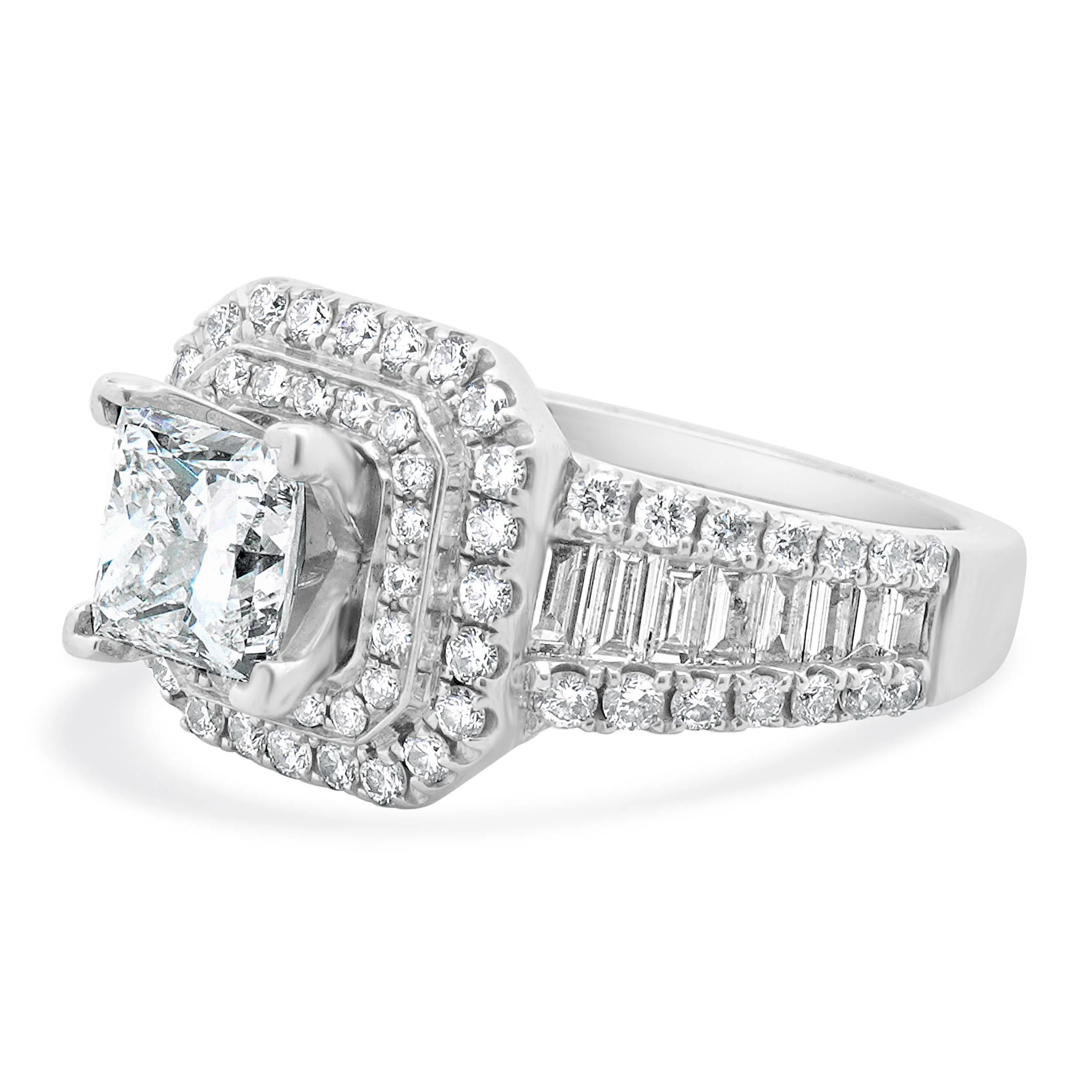 14 Karat White Gold Princess Cut Diamond Engagement Ring - Image 2