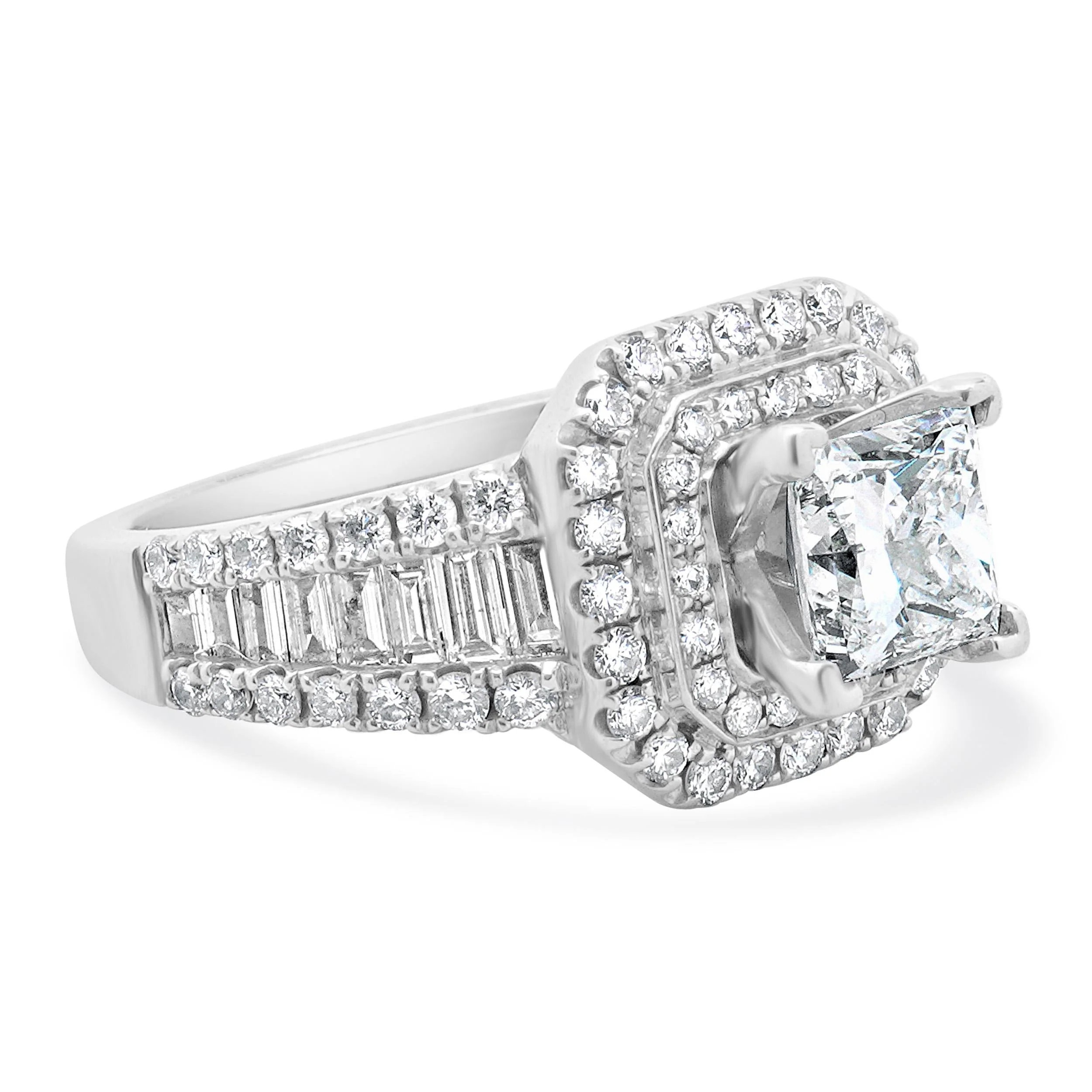 14 Karat White Gold Princess Cut Diamond Engagement Ring - Image 4