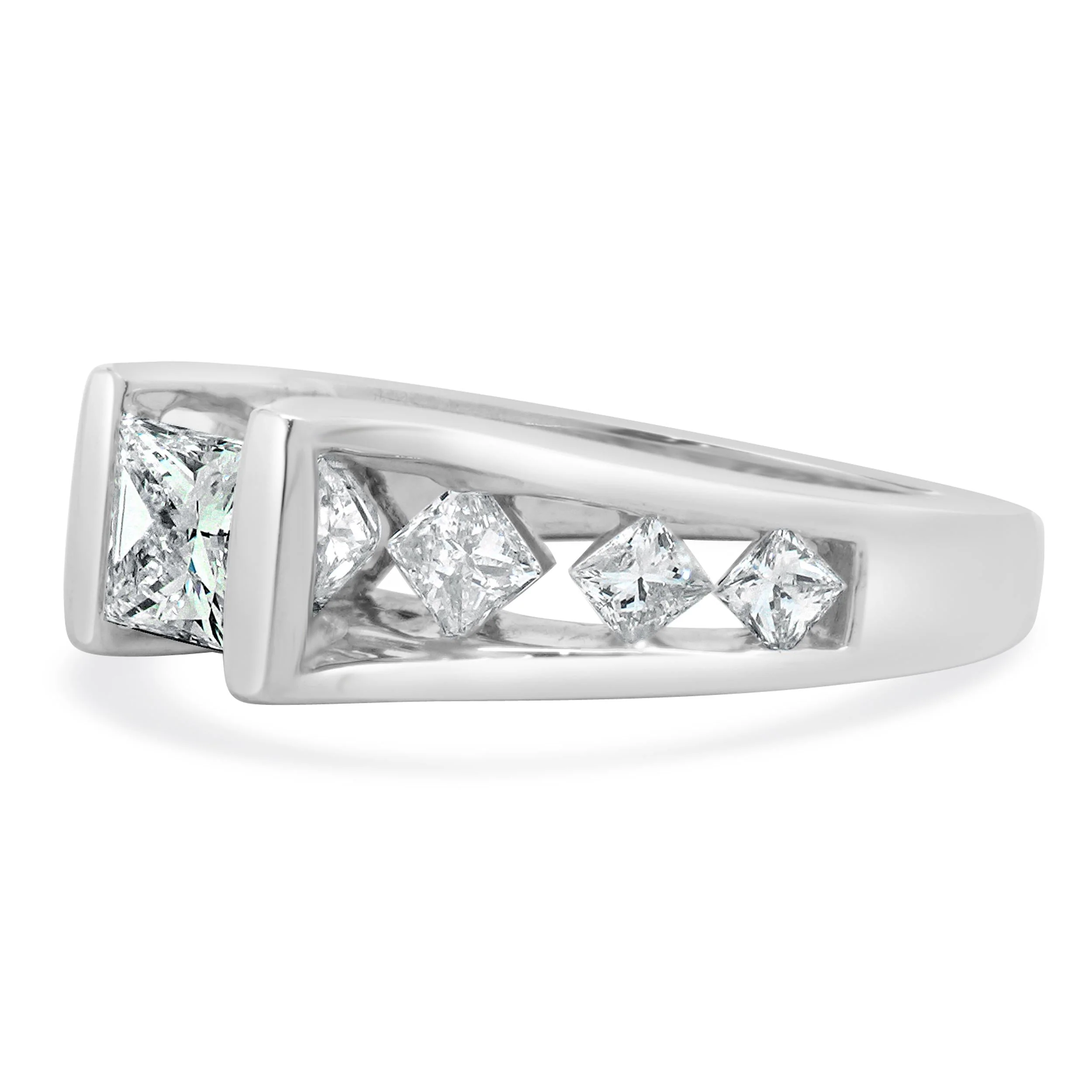 14 Karat White Gold Princess Cut Diamond Engagement Ring - Image 2