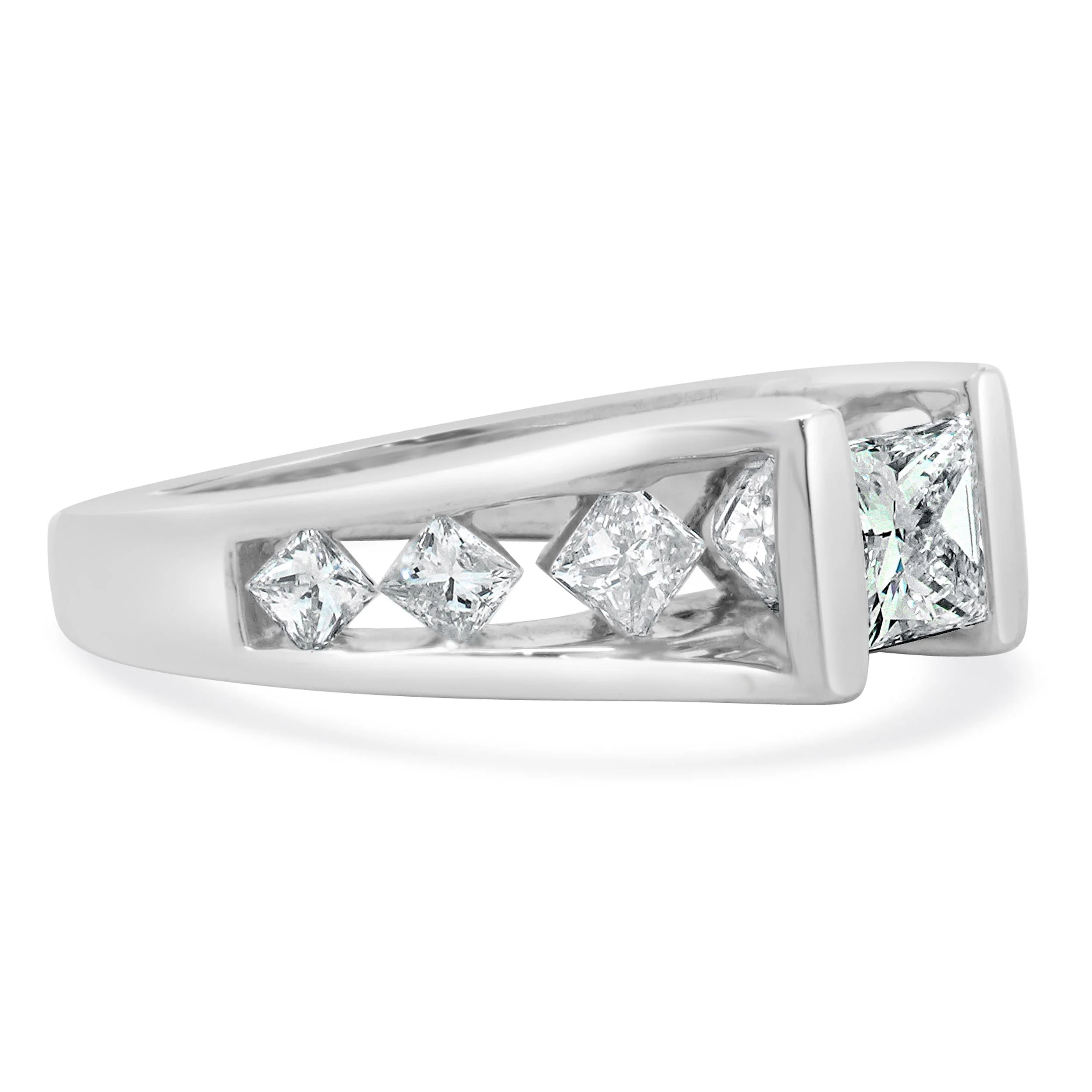 14 Karat White Gold Princess Cut Diamond Engagement Ring - Image 4
